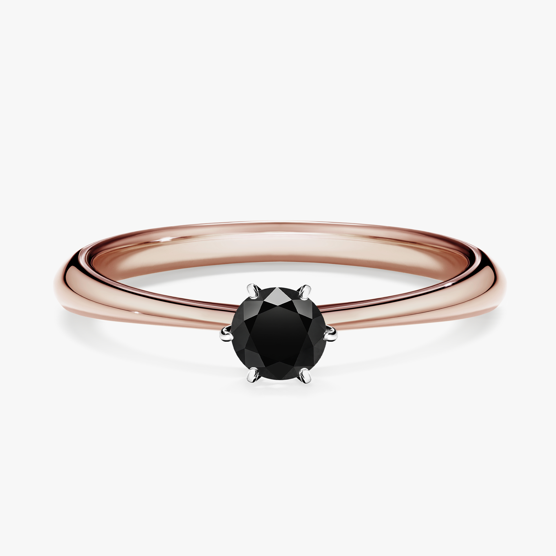 Pierścionek zaręczynowy My Love z różowego złota z czarnym diamentem 0,25ct