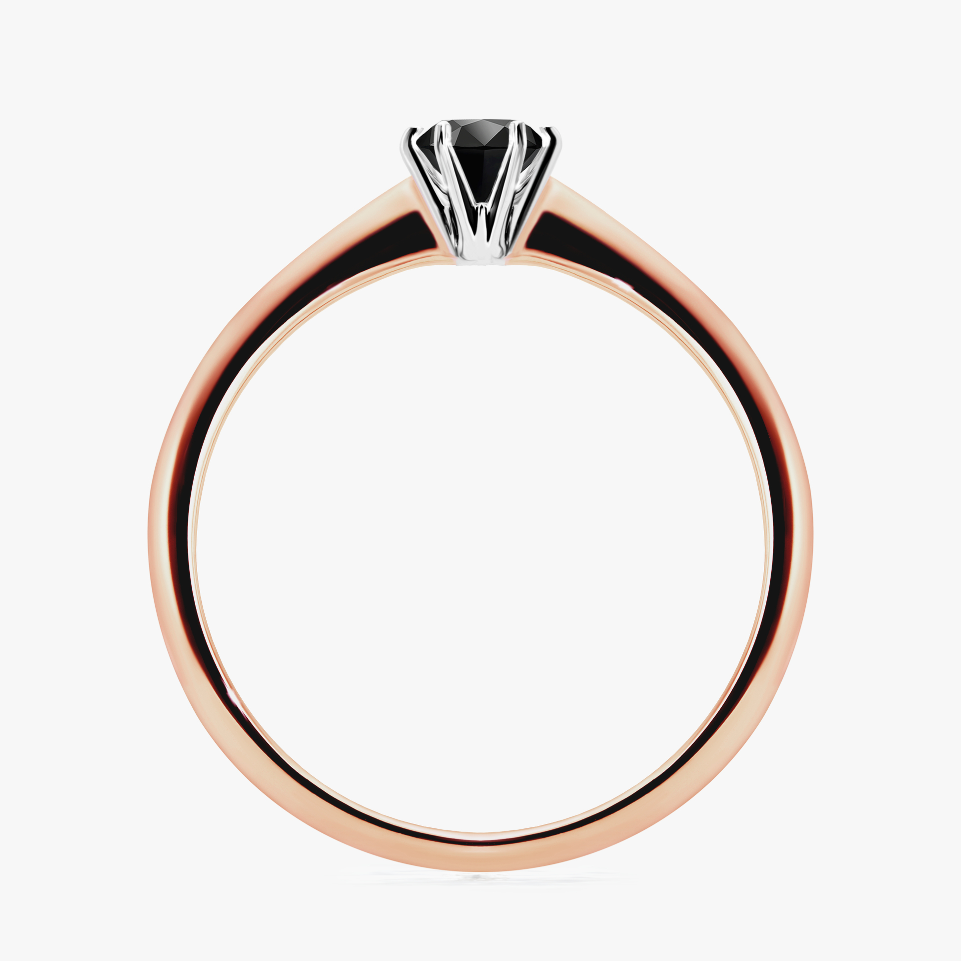 Pierścionek zaręczynowy My Love z różowego złota z czarnym diamentem 0,25ct