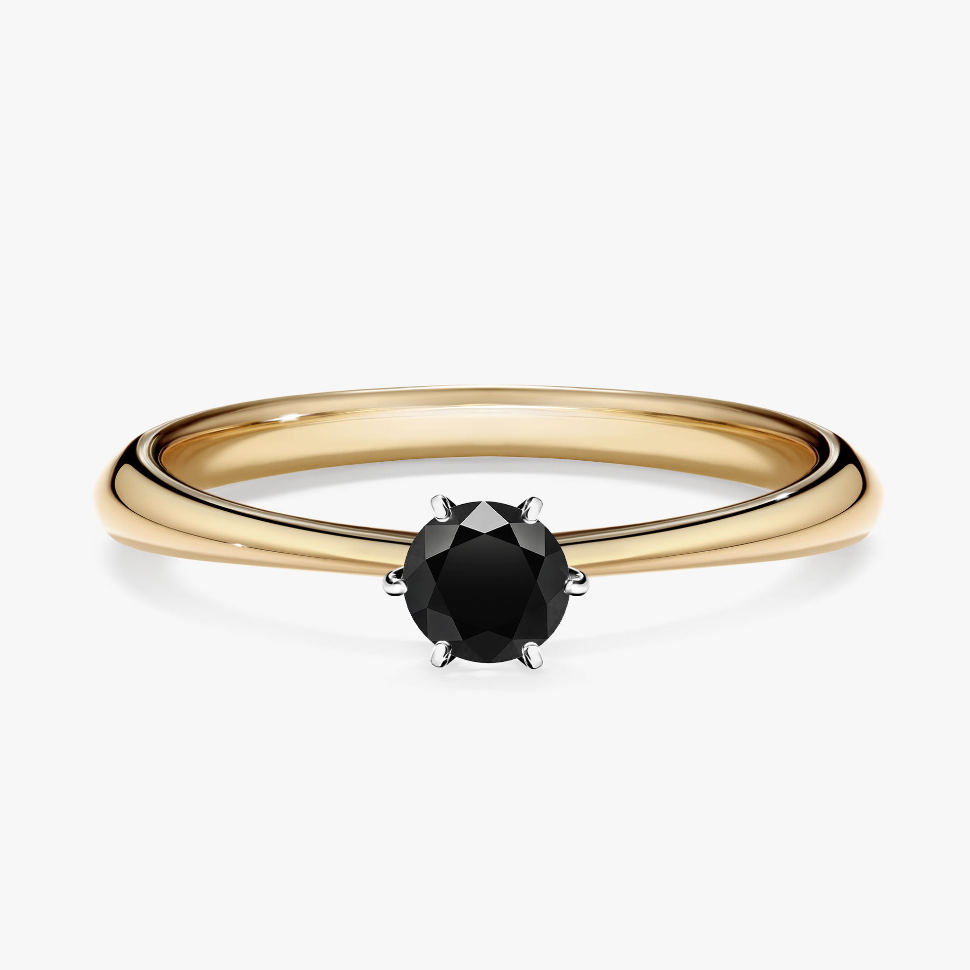 Pierścionek zaręczynowy My Love z żółtego złota z czarnym diamentem 0,25ct