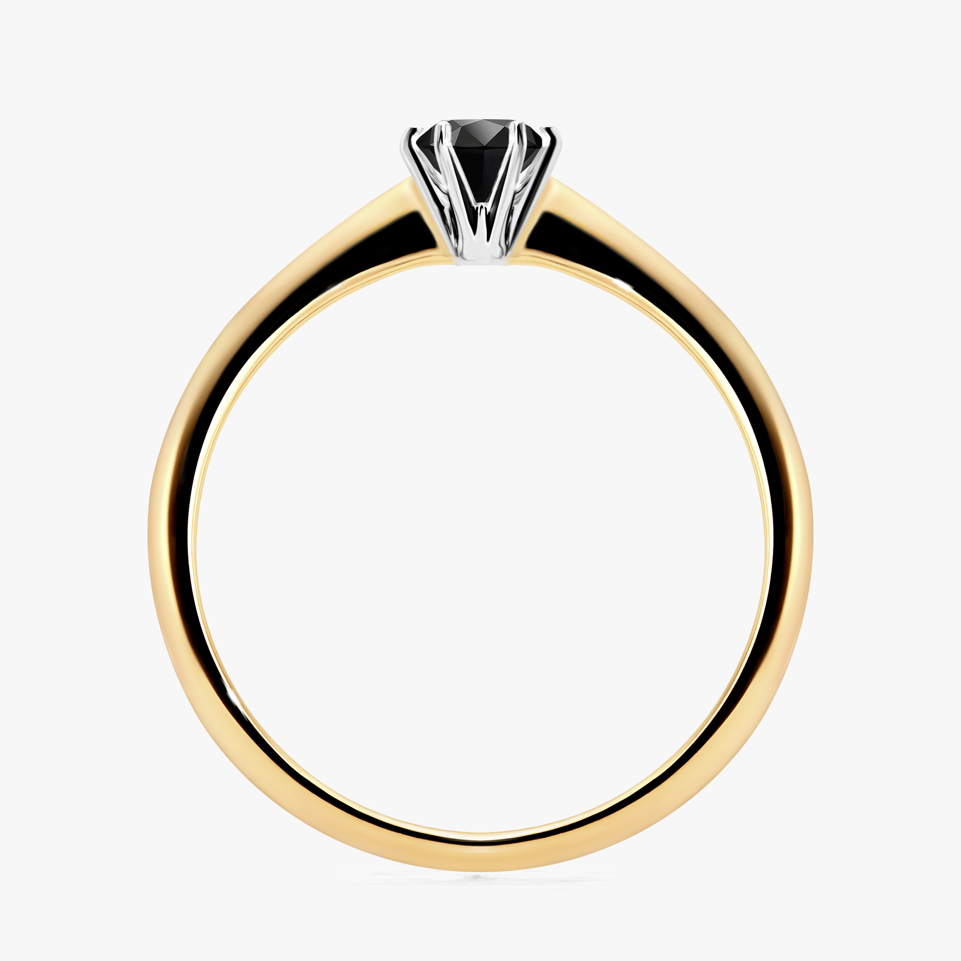Pierścionek zaręczynowy My Love z żółtego złota z czarnym diamentem 0,25ct