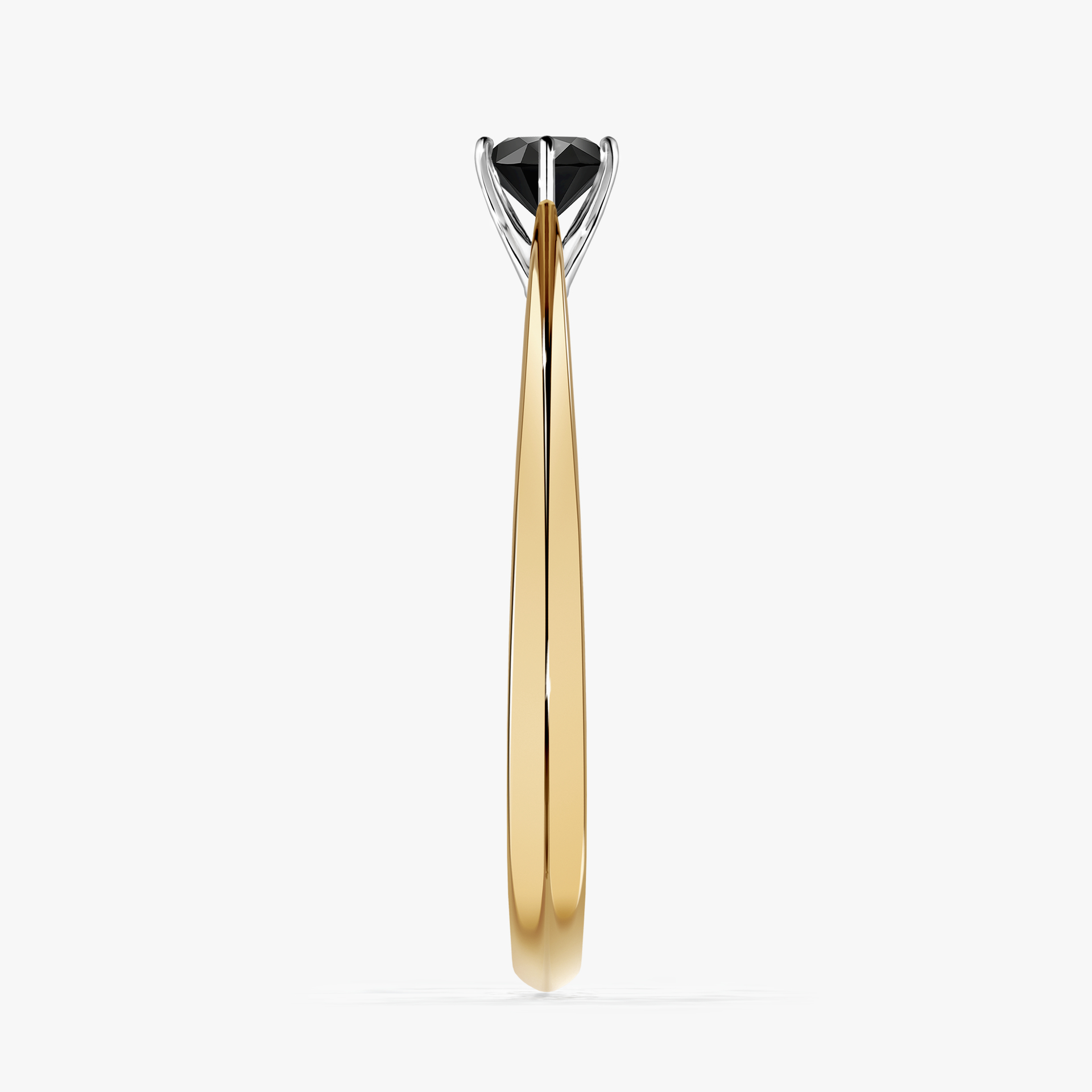 Pierścionek zaręczynowy My Love z żółtego złota z czarnym diamentem 0,25ct