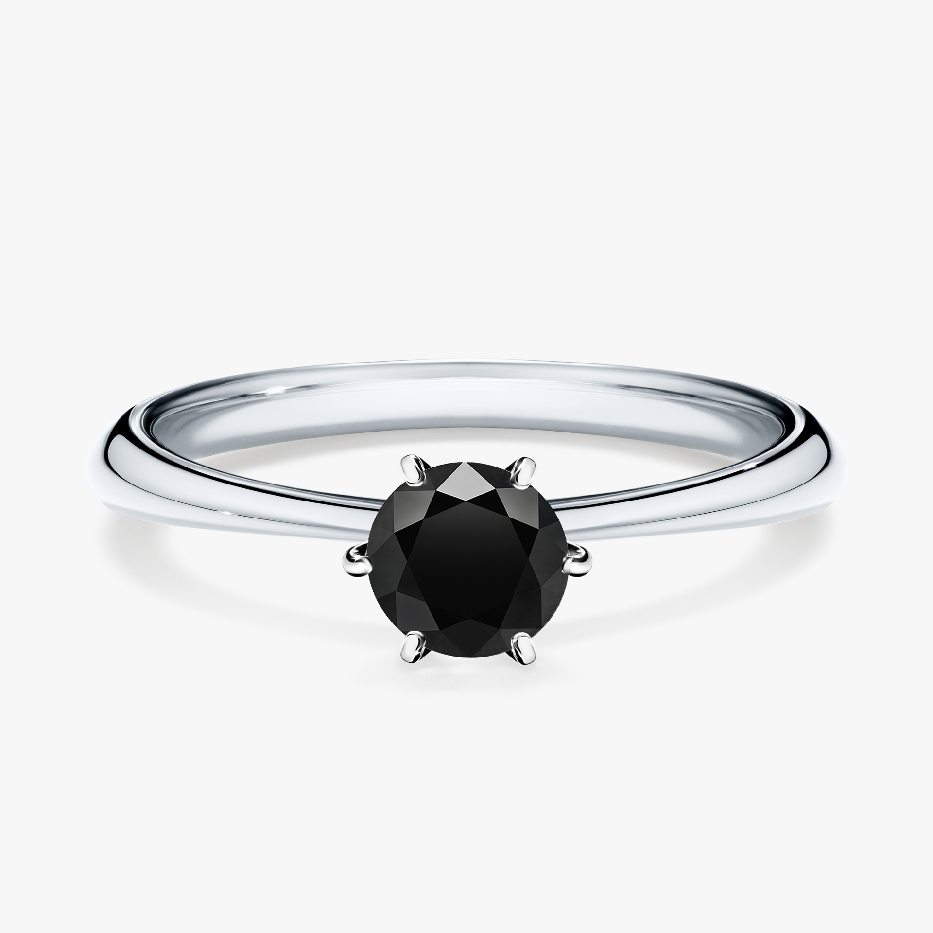 Pierścionek zaręczynowy My Love z białego złota z czarnym diamentem 0,50ct