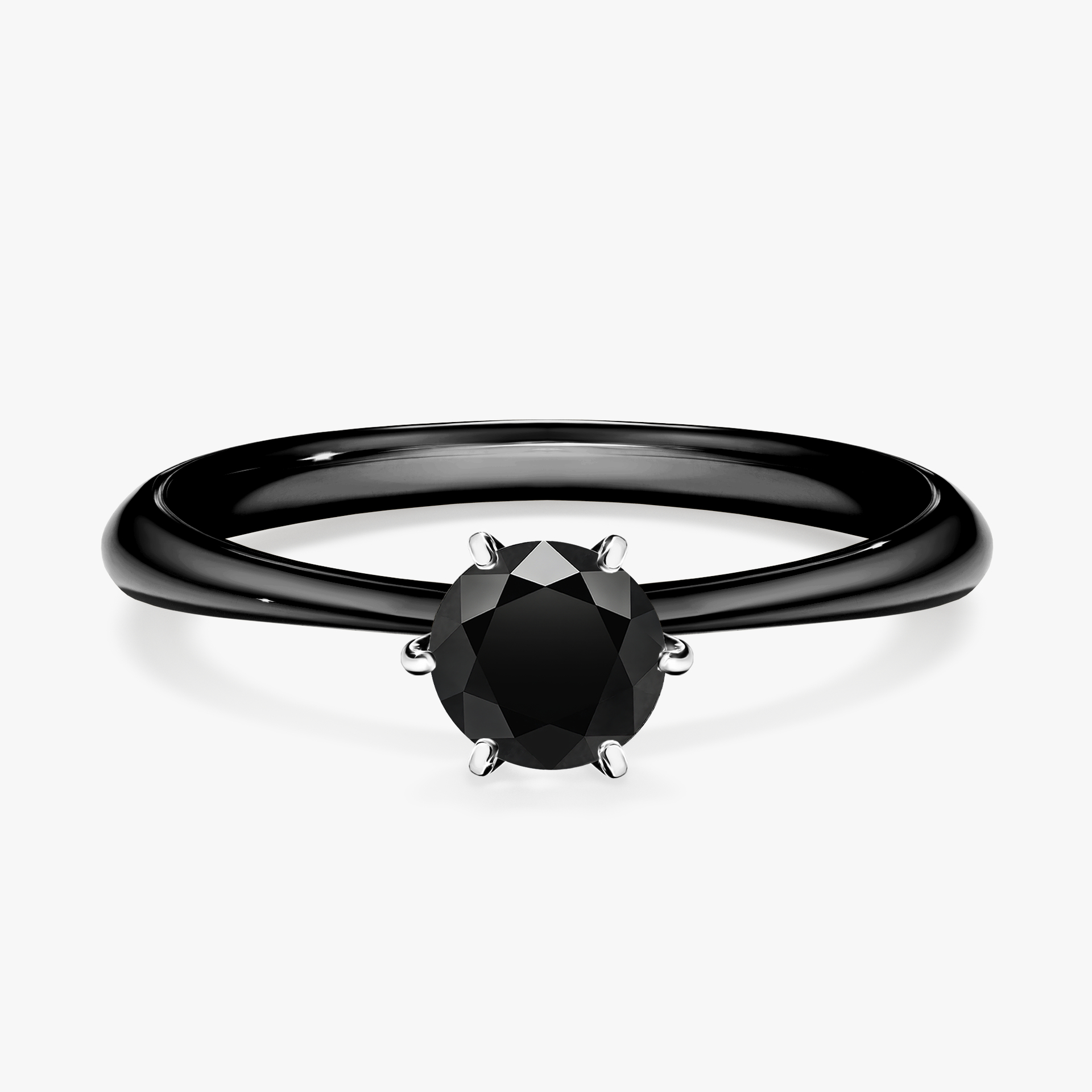 Pierścionek zaręczynowy My Love z czarnego złota z czarnym diamentem 0,50ct