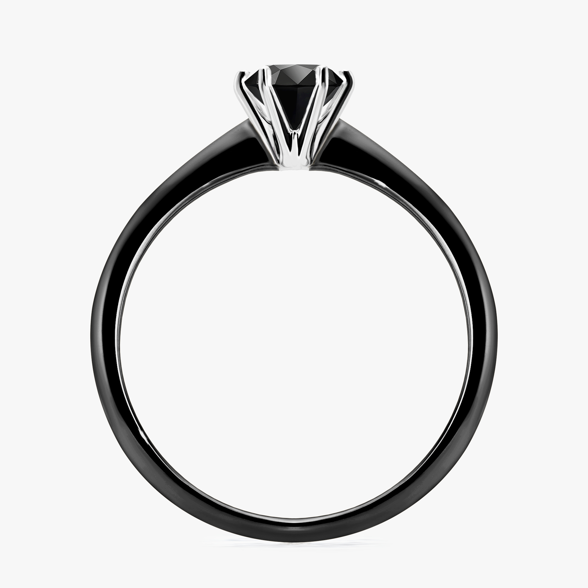 Pierścionek zaręczynowy My Love z czarnego złota z czarnym diamentem 0,50ct