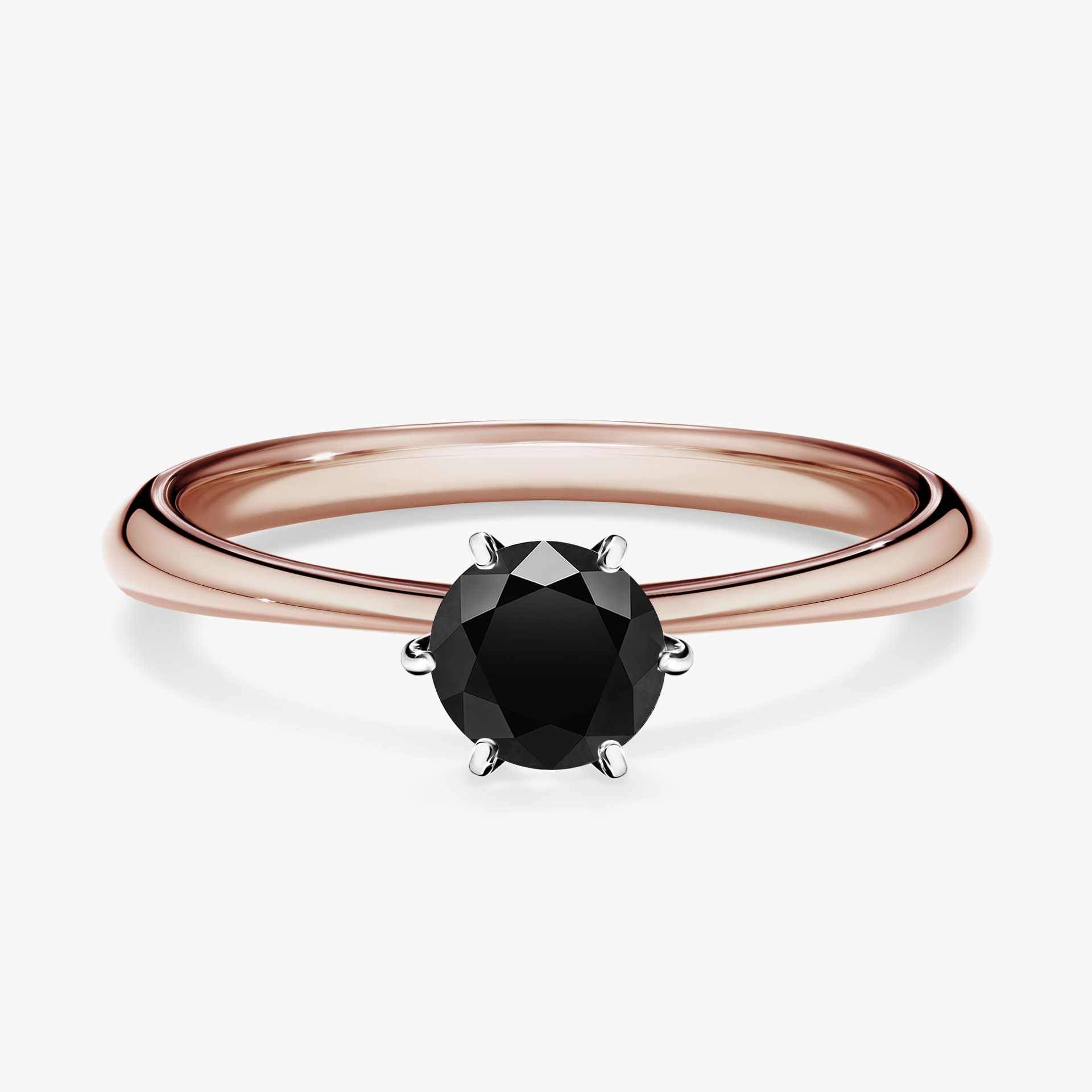 Pierścionek zaręczynowy My Love z różowego złota z czarnym diamentem 0,50ct