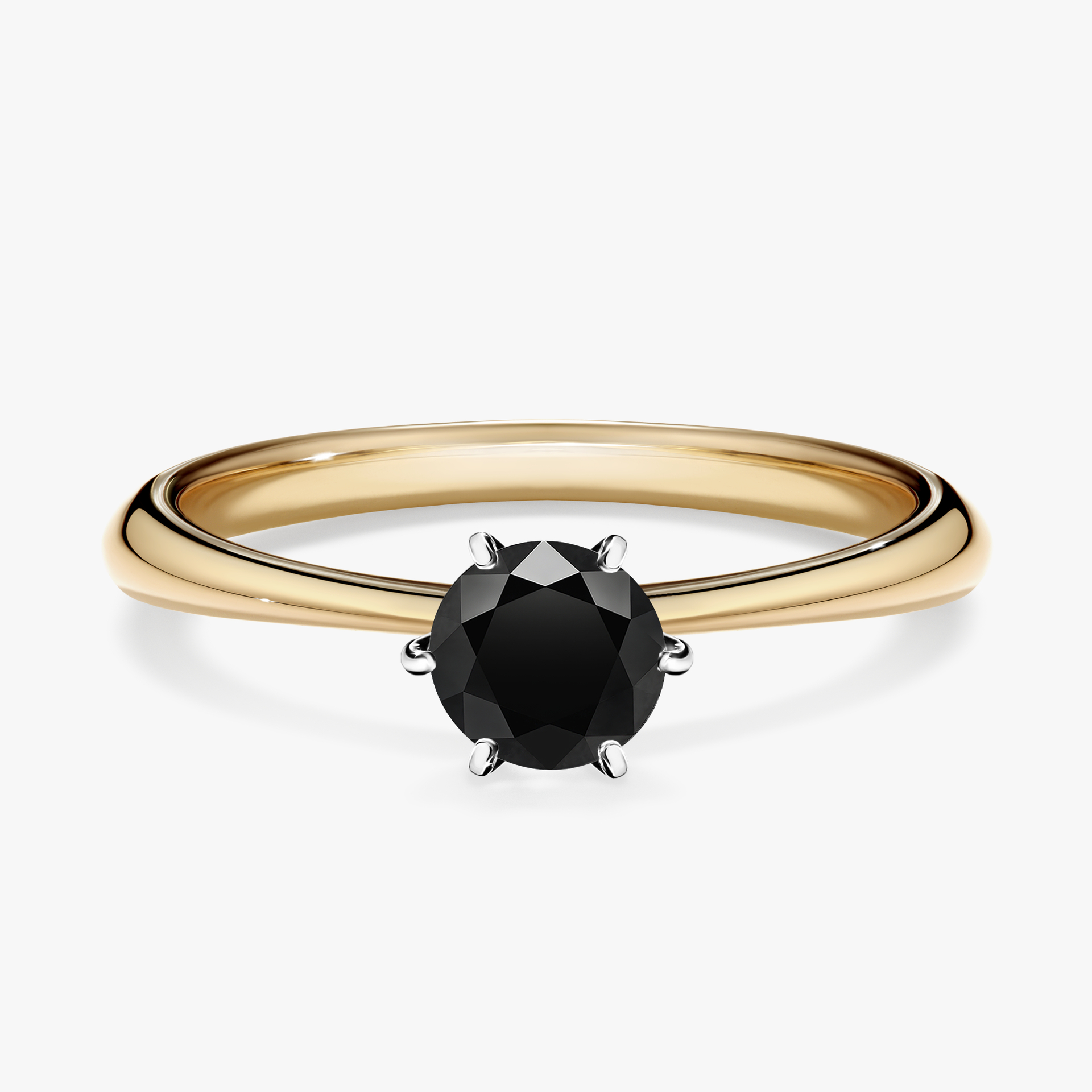Pierścionek zaręczynowy My Love z żółtego złota z czarnym diamentem 0,50ct