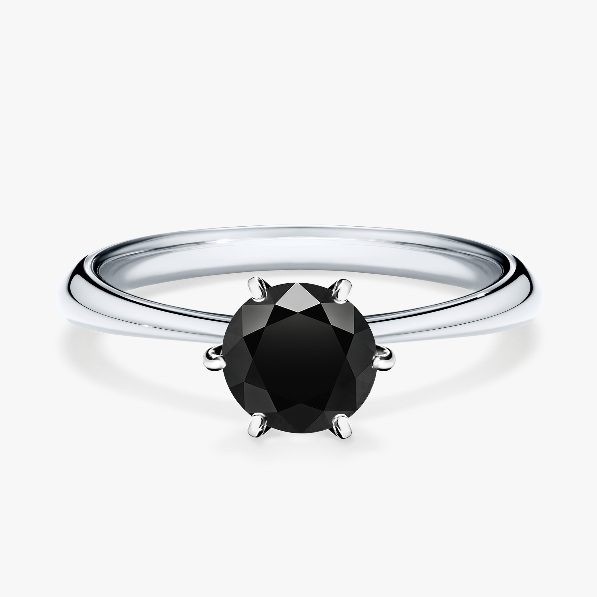 Pierścionek zaręczynowy My Love z białego złota z czarnym diamentem 0,80ct