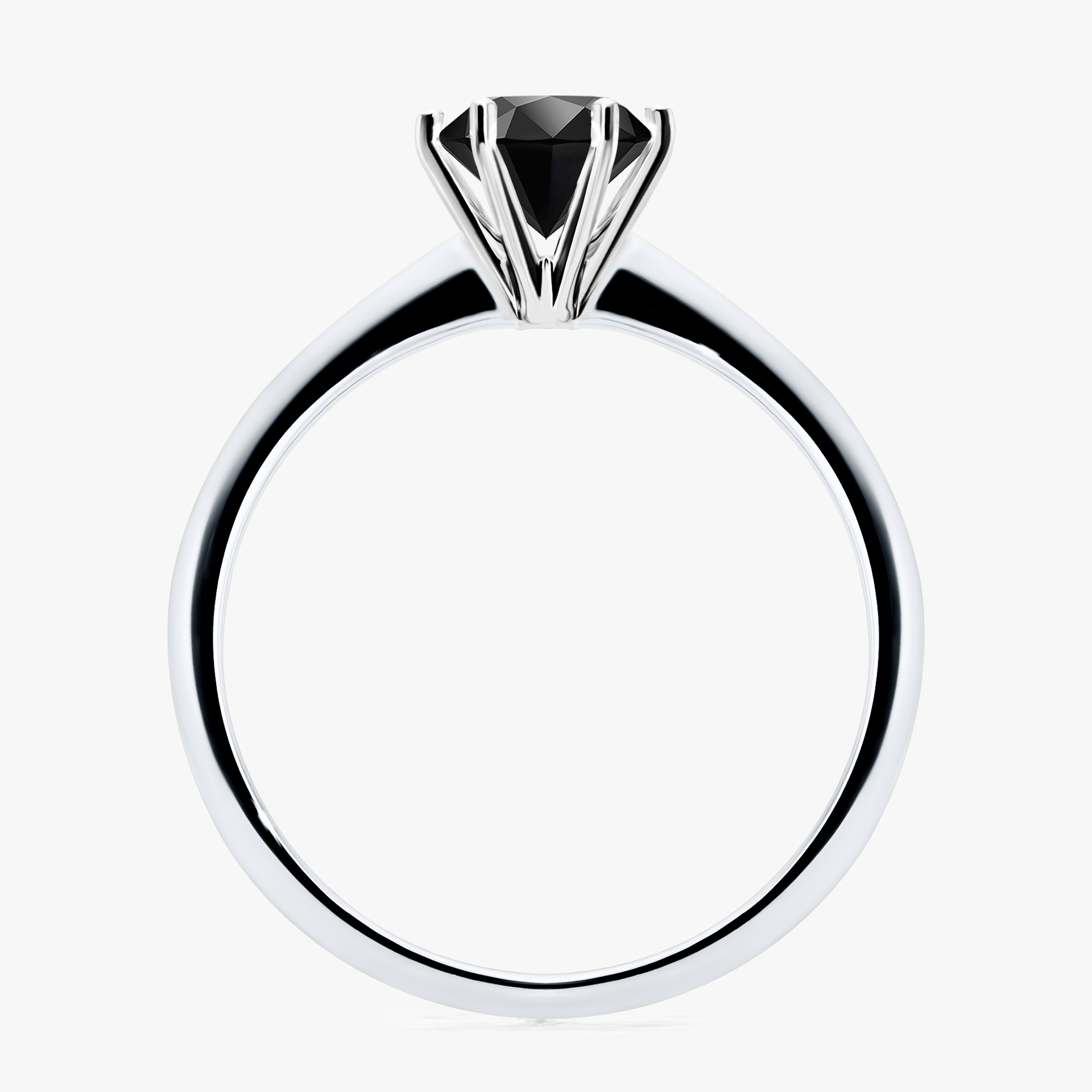 Pierścionek zaręczynowy My Love z białego złota z czarnym diamentem 0,80ct