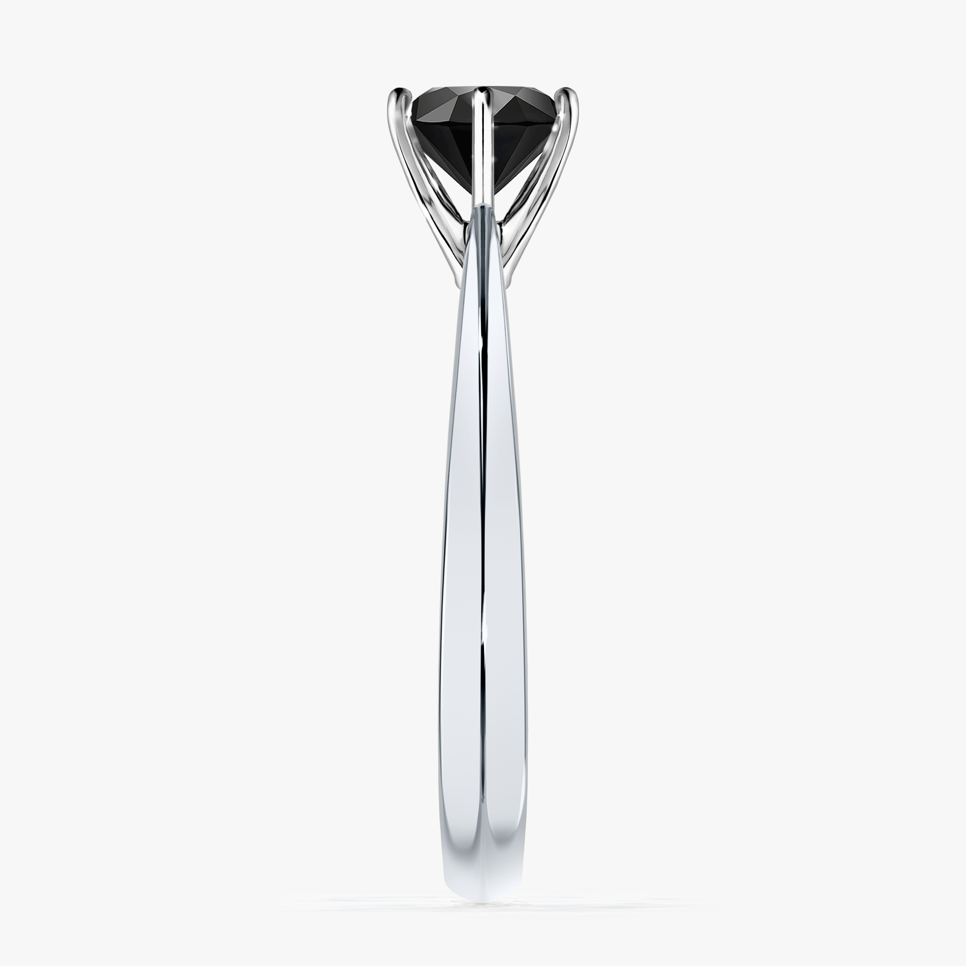Pierścionek zaręczynowy My Love z białego złota z czarnym diamentem 0,80ct
