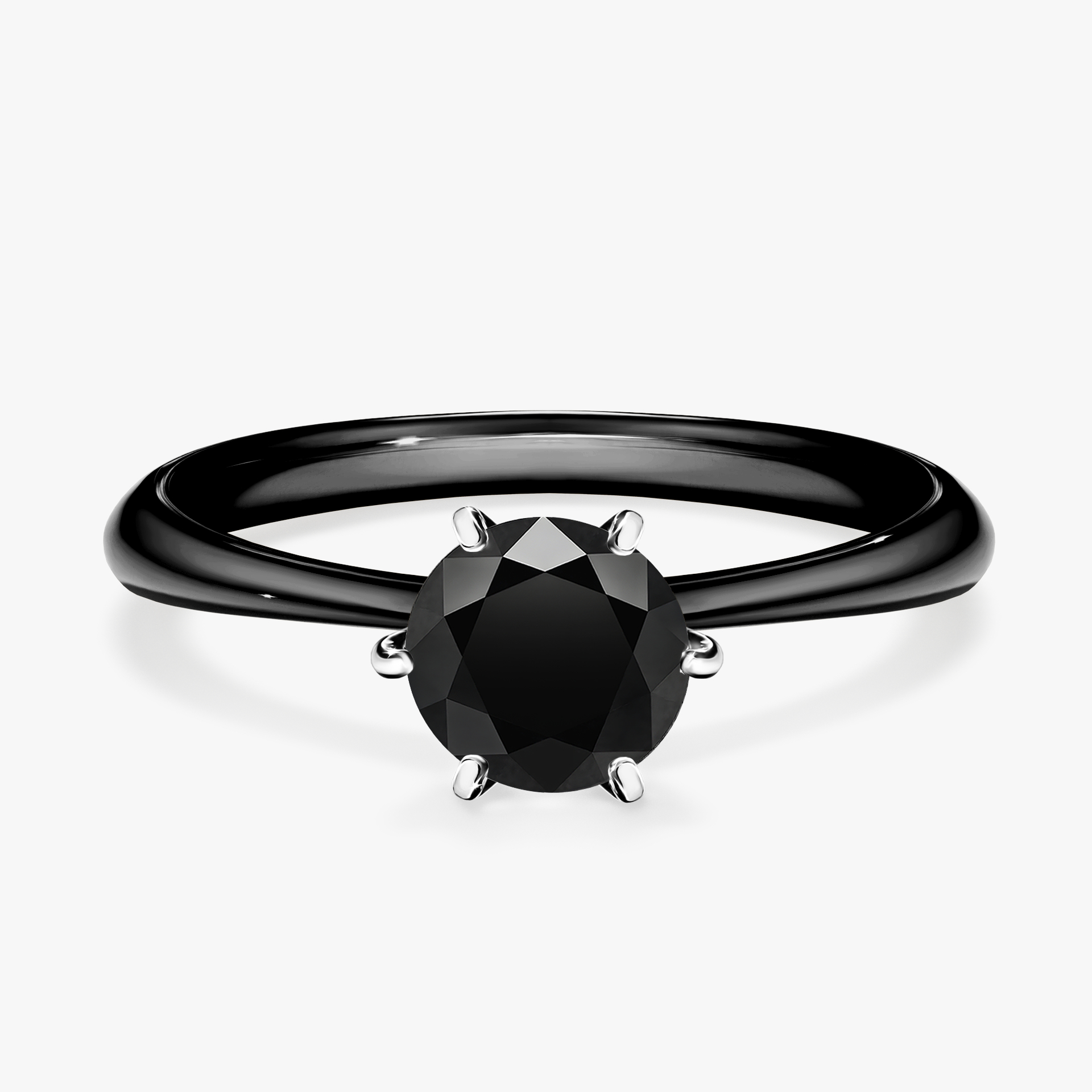 Pierścionek zaręczynowy My Love z czarnego złota z czarnym diamentem 0,80ct