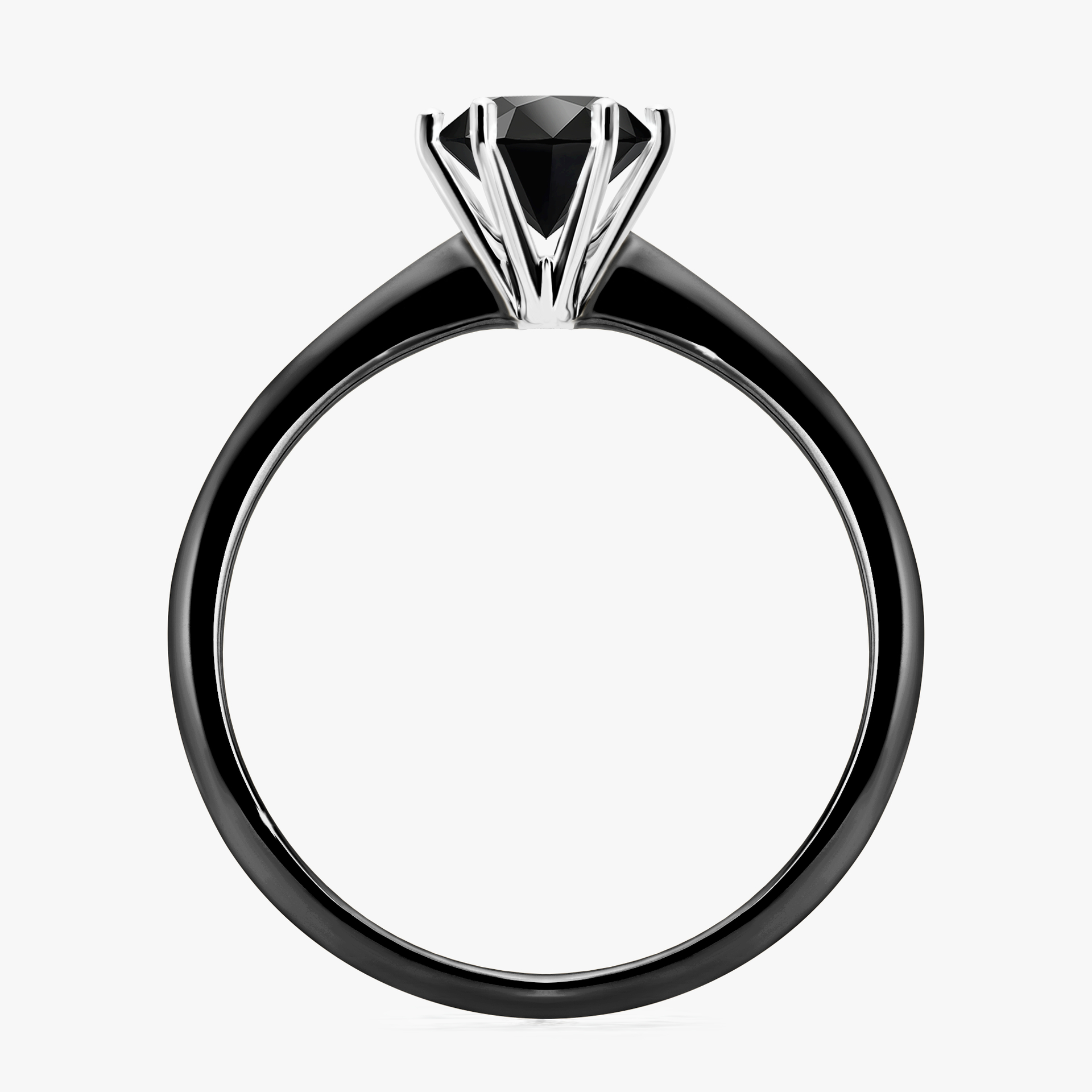 Pierścionek zaręczynowy My Love z czarnego złota z czarnym diamentem 0,80ct
