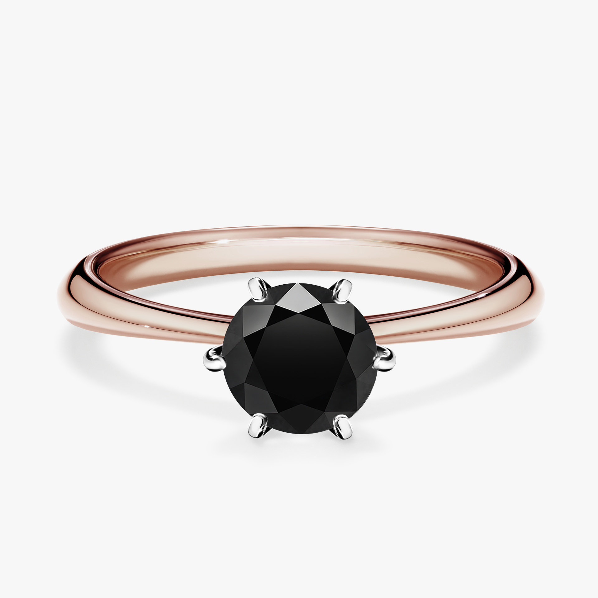 Pierścionek zaręczynowy My Love z różowego złota z czarnym diamentem 0,80ct