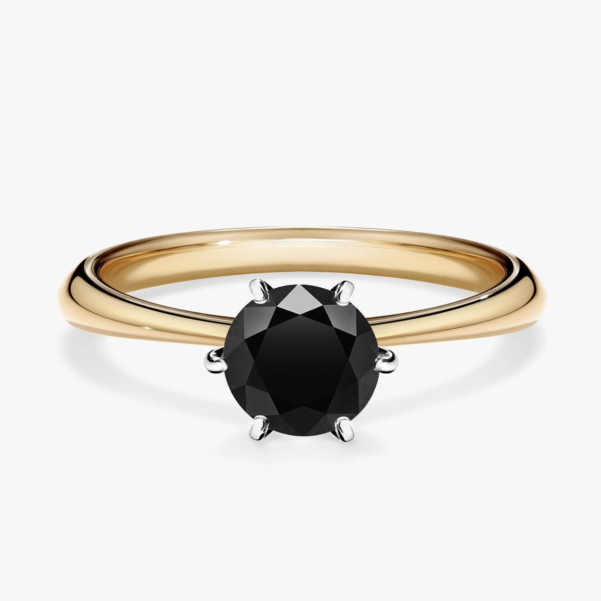Pierścionek zaręczynowy My Love z żółtego złota z czarnym diamentem 0,80ct
