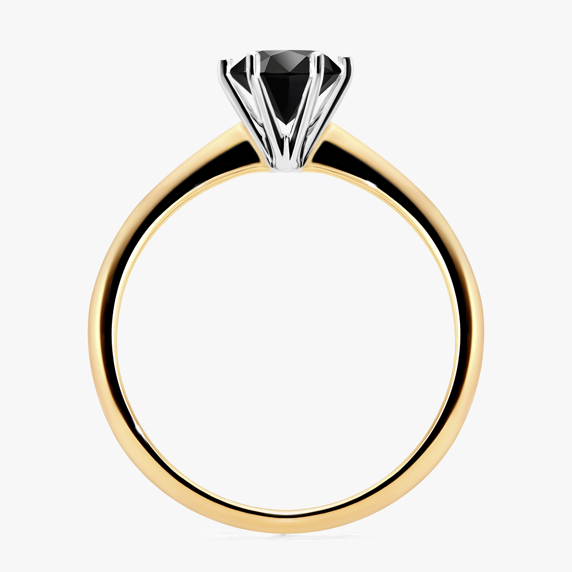 Pierścionek zaręczynowy My Love z żółtego złota z czarnym diamentem 0,80ct