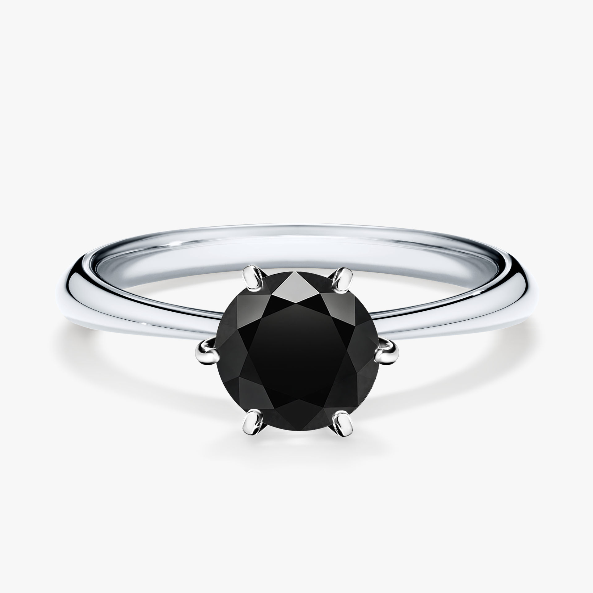 Pierścionek zaręczynowy My Love z białego złota z czarnym diamentem 1,00ct