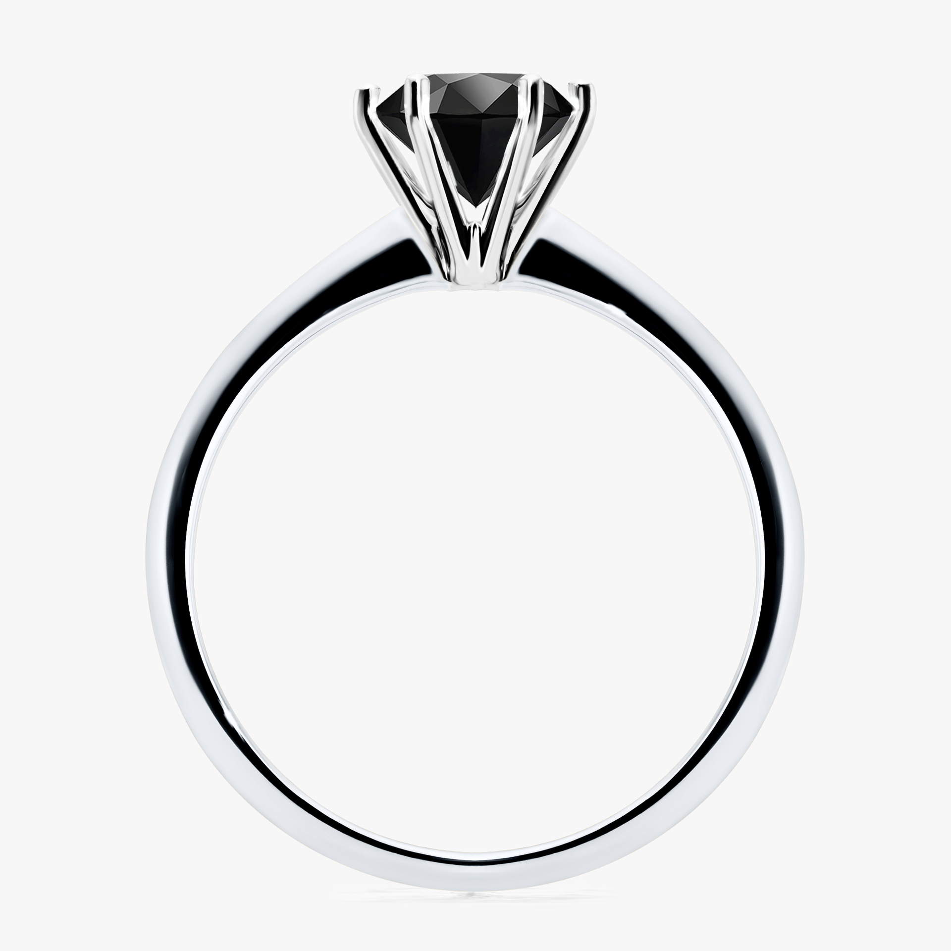 Pierścionek zaręczynowy My Love z białego złota z czarnym diamentem 1,00ct
