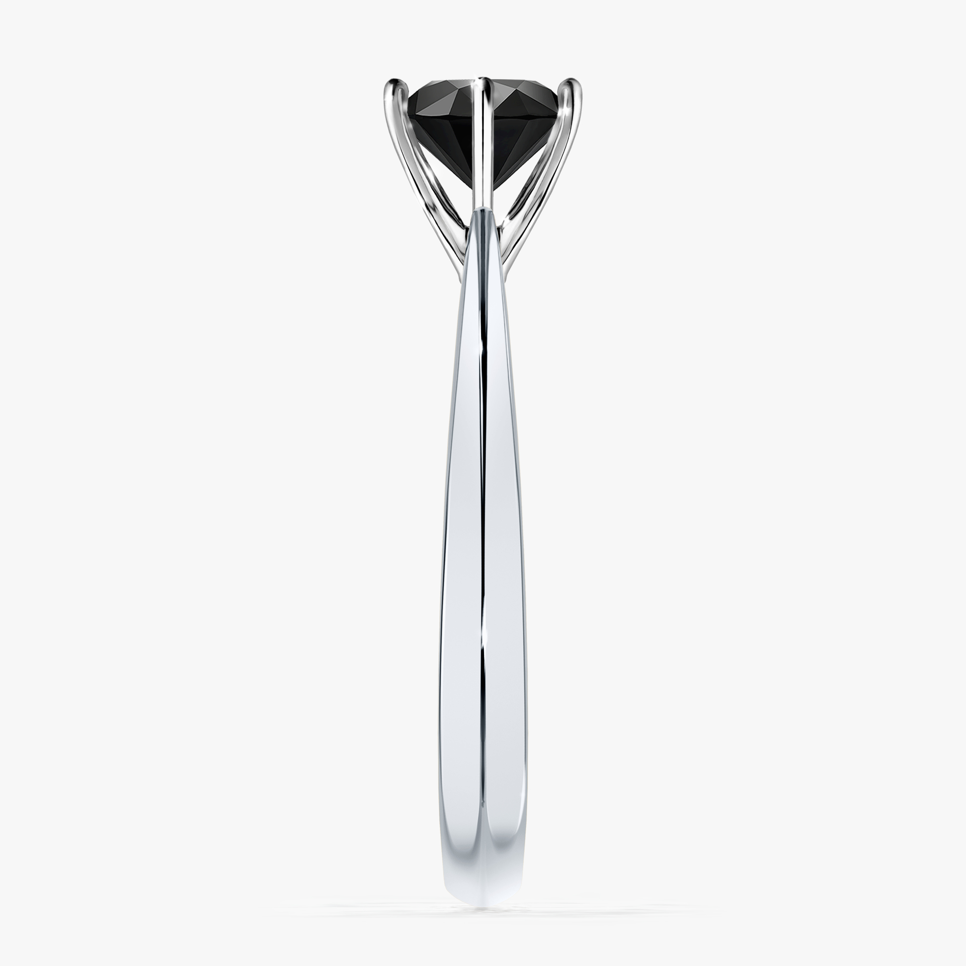 Pierścionek zaręczynowy My Love z białego złota z czarnym diamentem 1,00ct