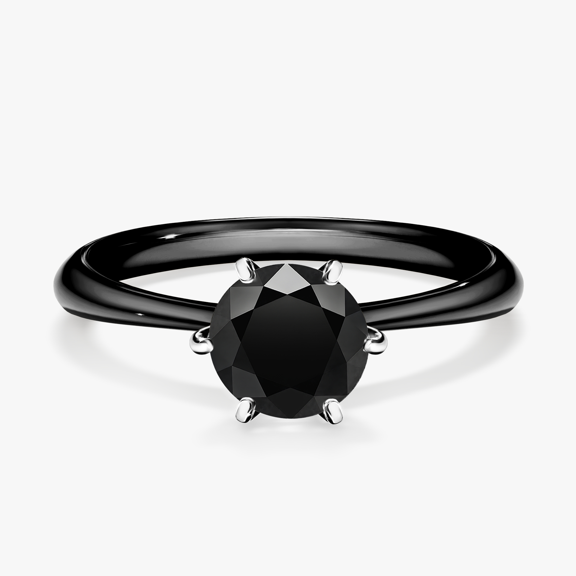 Pierścionek zaręczynowy My Love z czarnego złota z czarnym diamentem 1,00ct