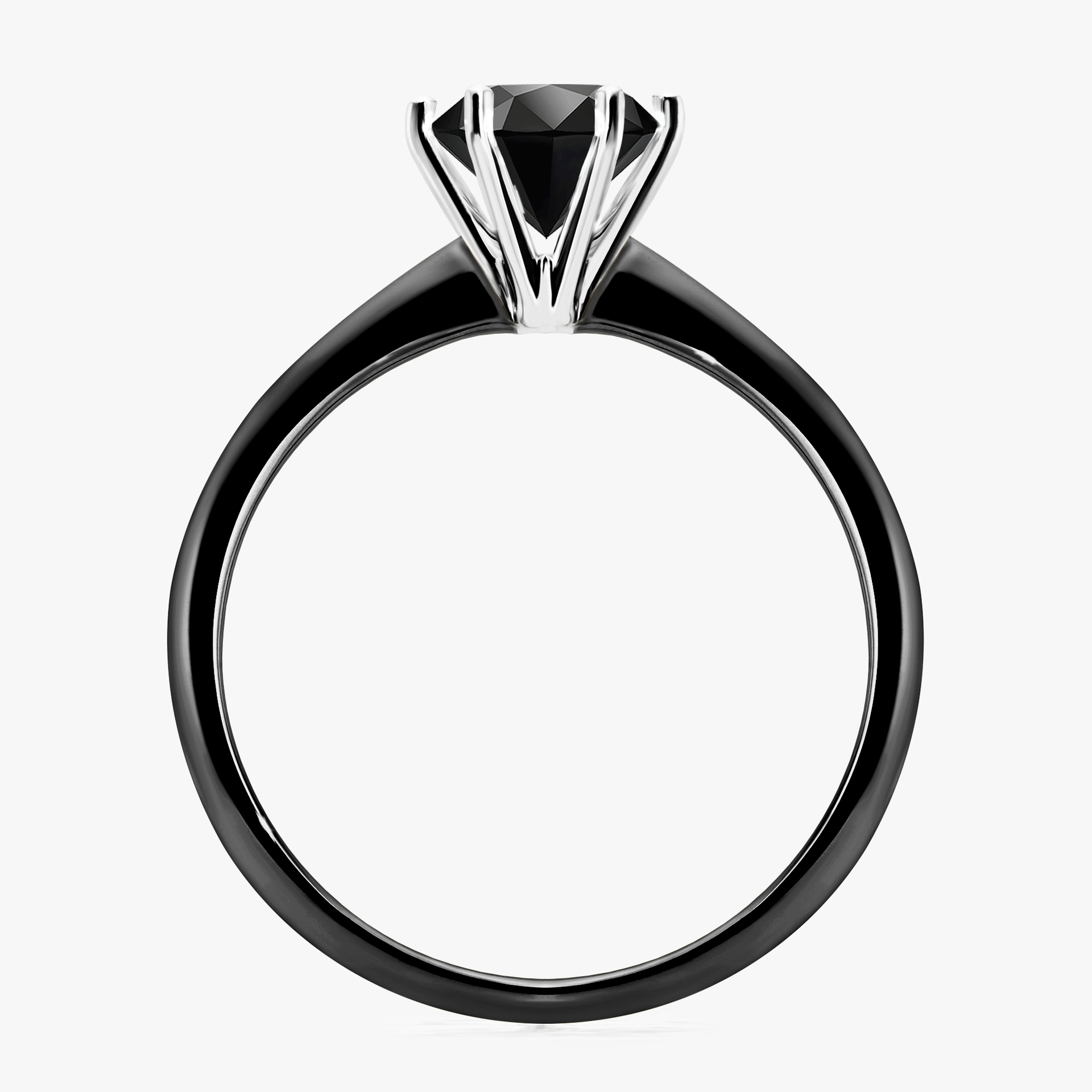 Pierścionek zaręczynowy My Love z czarnego złota z czarnym diamentem 1,00ct