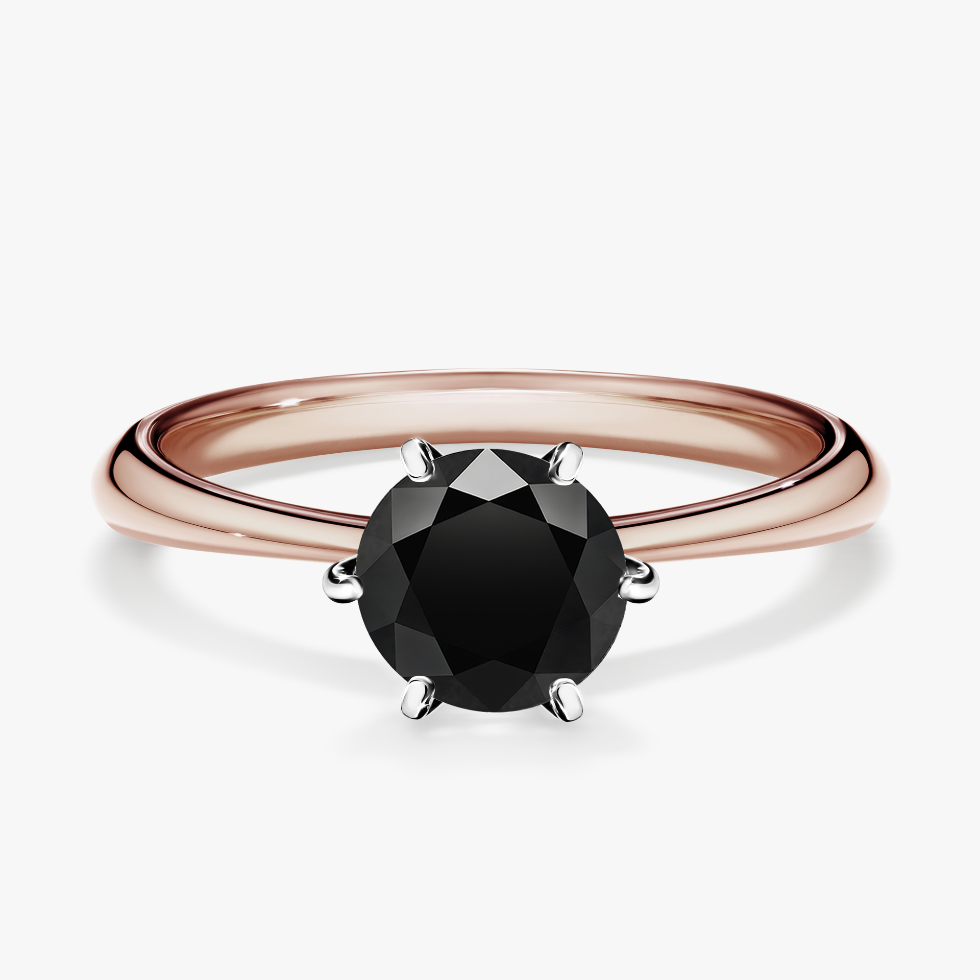 Pierścionek zaręczynowy My Love z różowego złota z czarnym diamentem 1,00ct