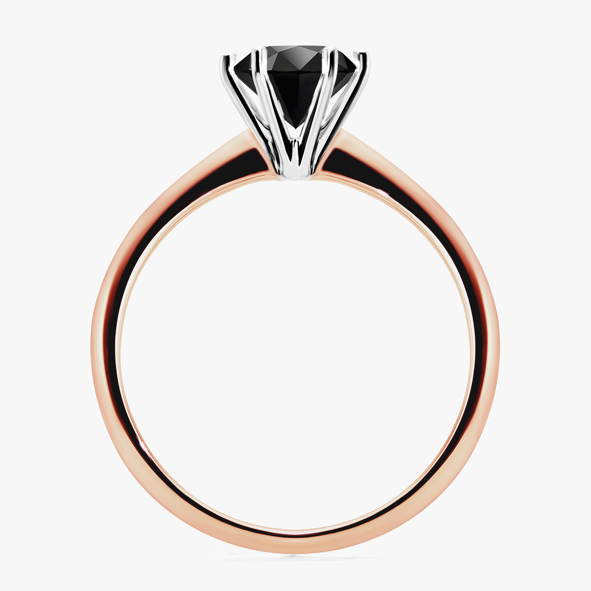 Pierścionek zaręczynowy My Love z różowego złota z czarnym diamentem 1,00ct