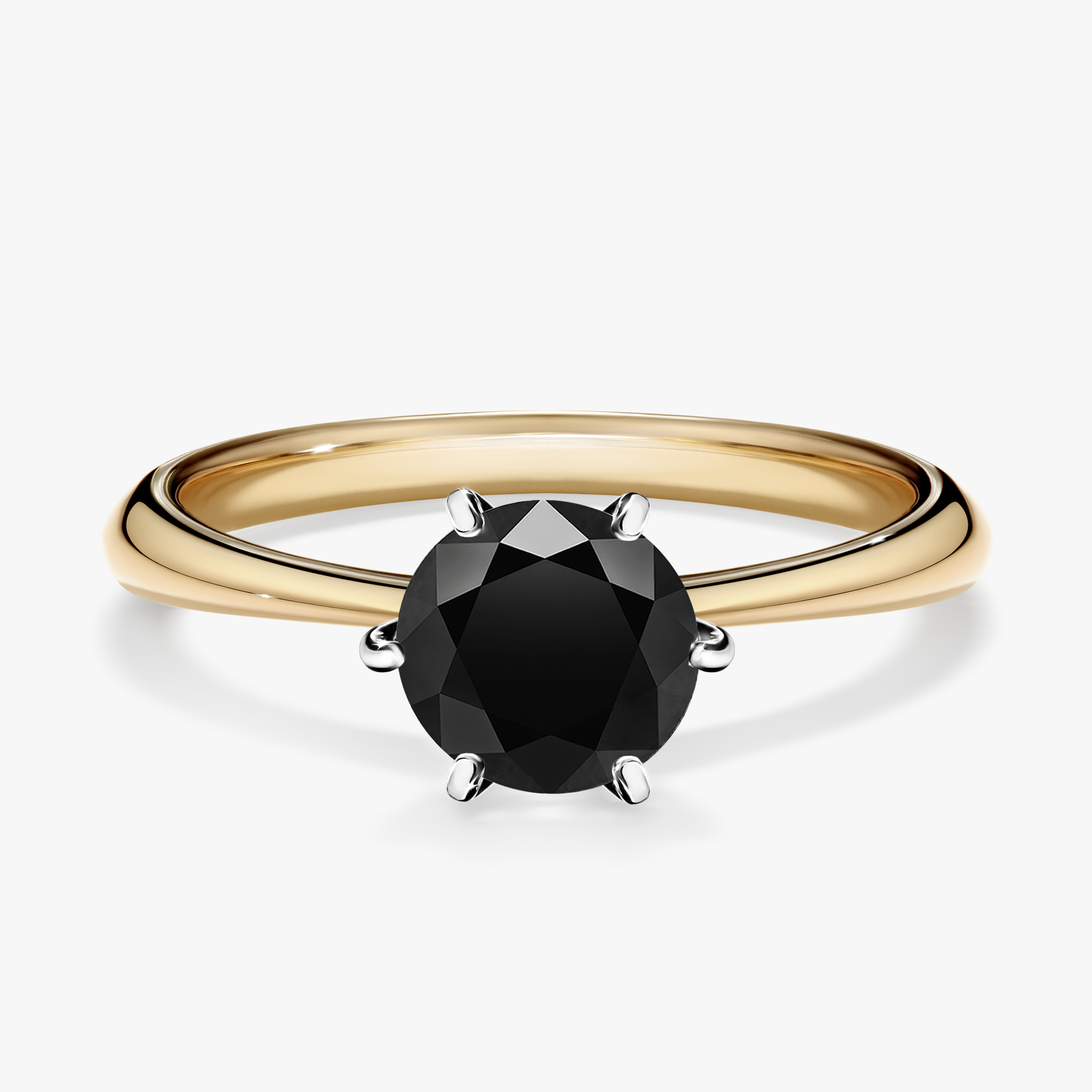 Pierścionek zaręczynowy My Love z żółtego złota z czarnym diamentem 1,00ct