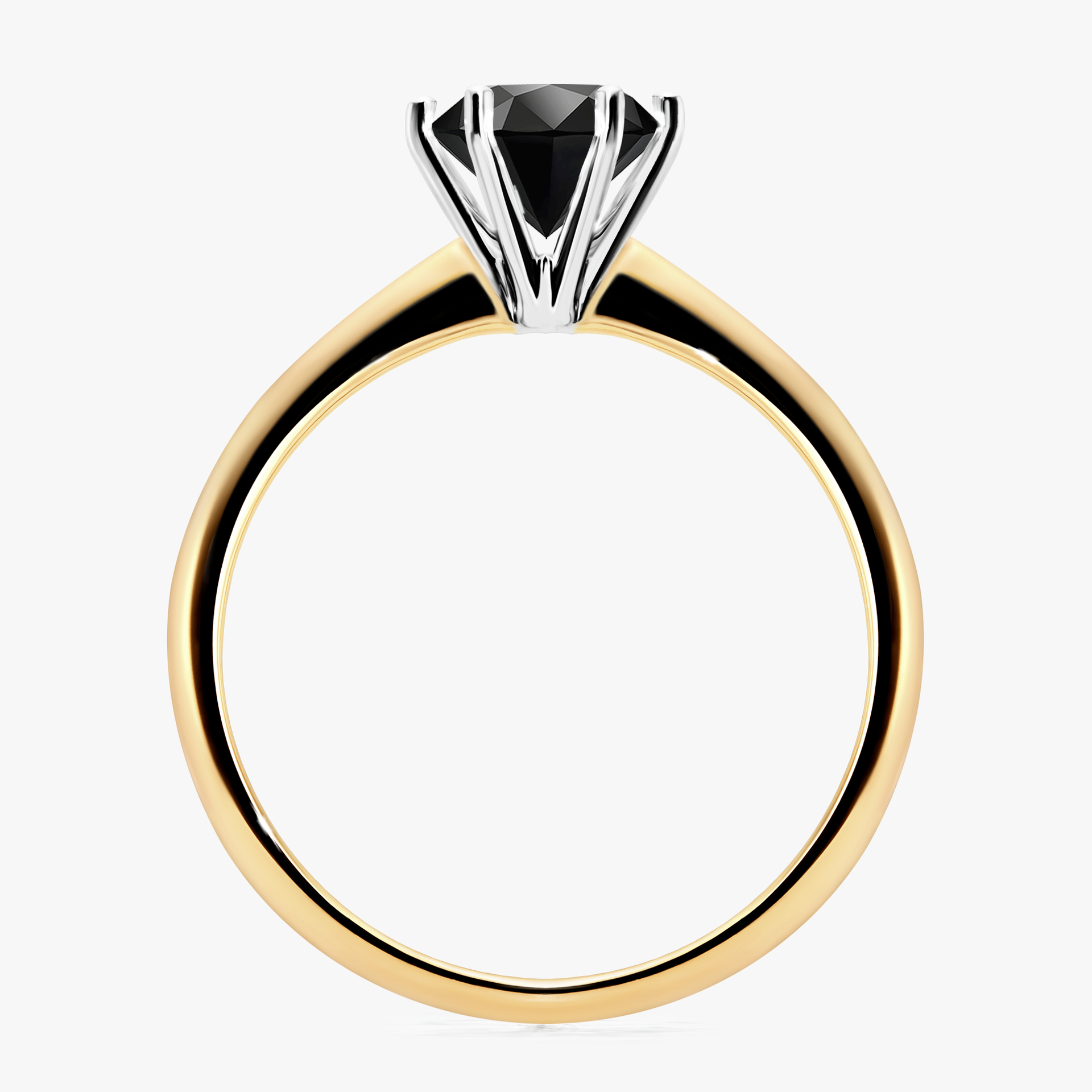 Pierścionek zaręczynowy My Love z żółtego złota z czarnym diamentem 1,00ct