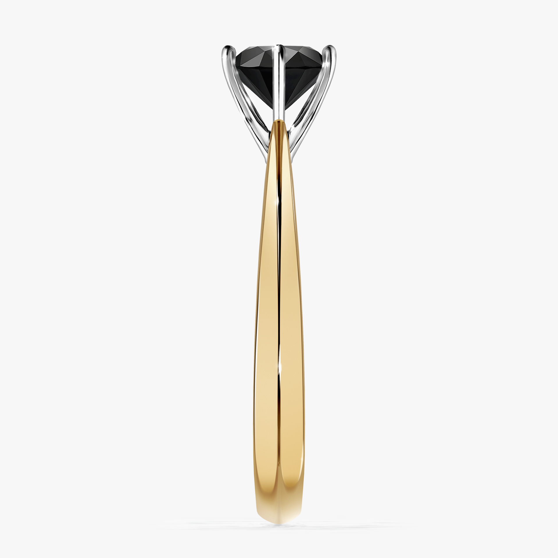 Pierścionek zaręczynowy My Love z żółtego złota z czarnym diamentem 1,00ct