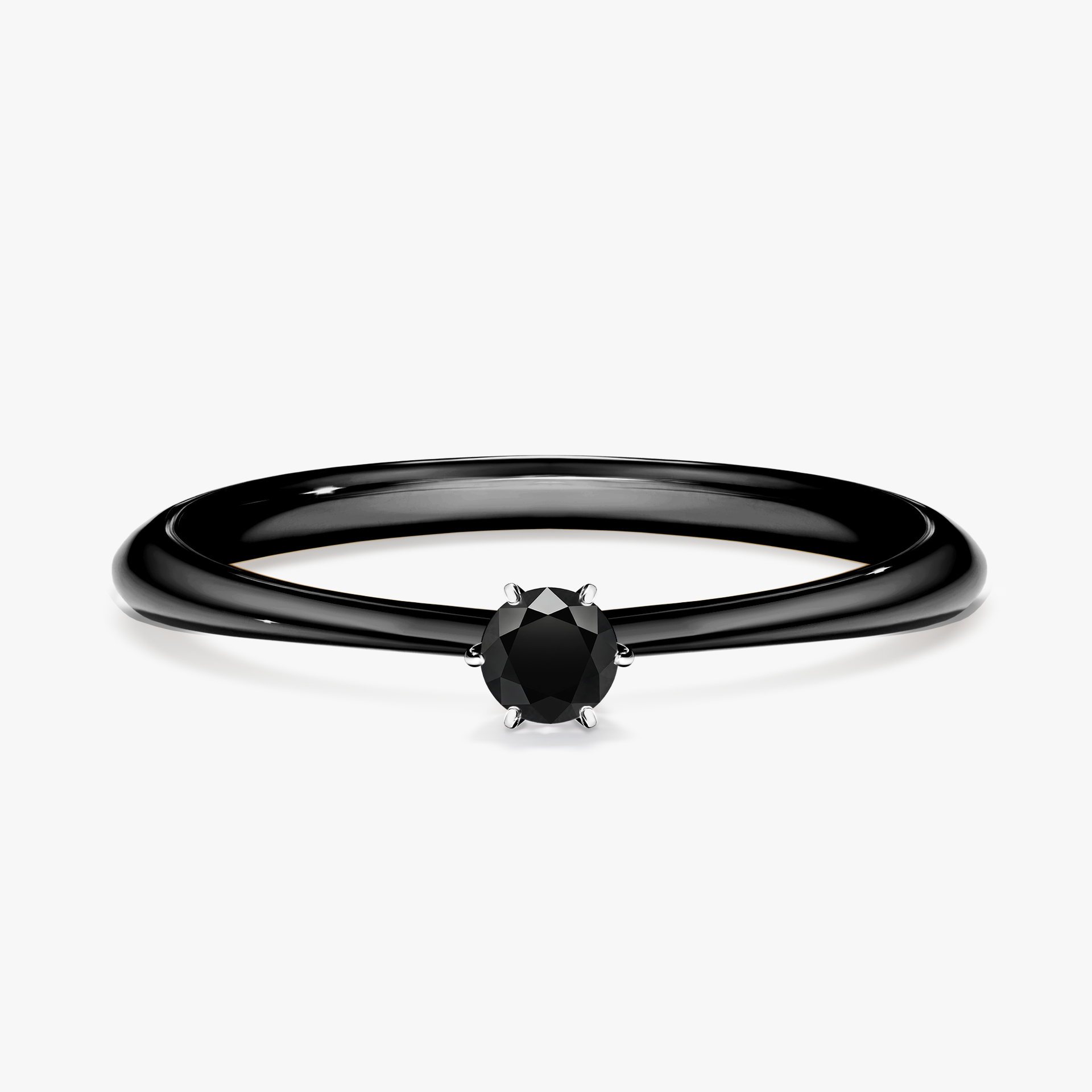 Pierścionek zaręczynowy My Love z czarnego złota z czarnym diamentem 0,10ct