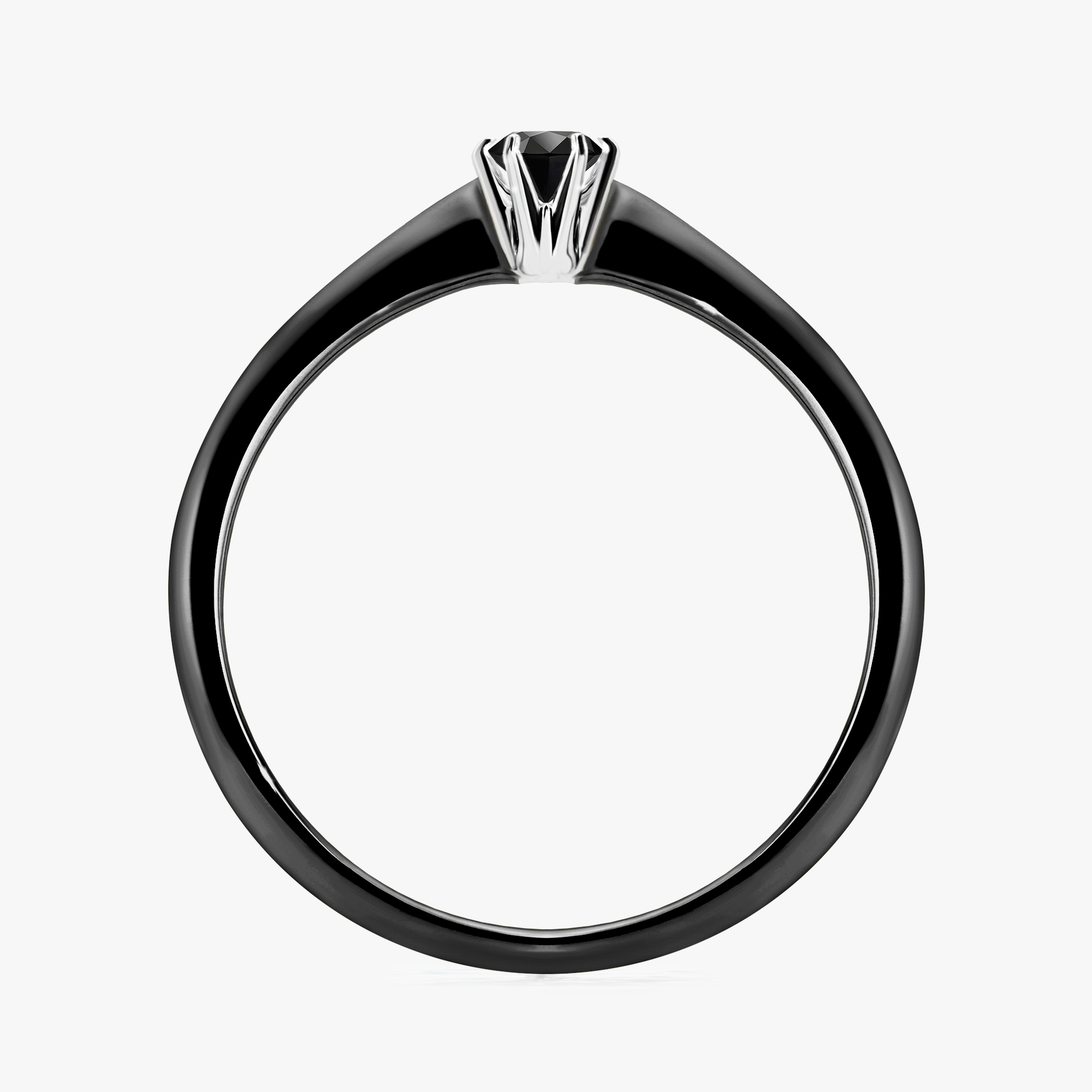 Pierścionek zaręczynowy My Love z czarnego złota z czarnym diamentem 0,10ct