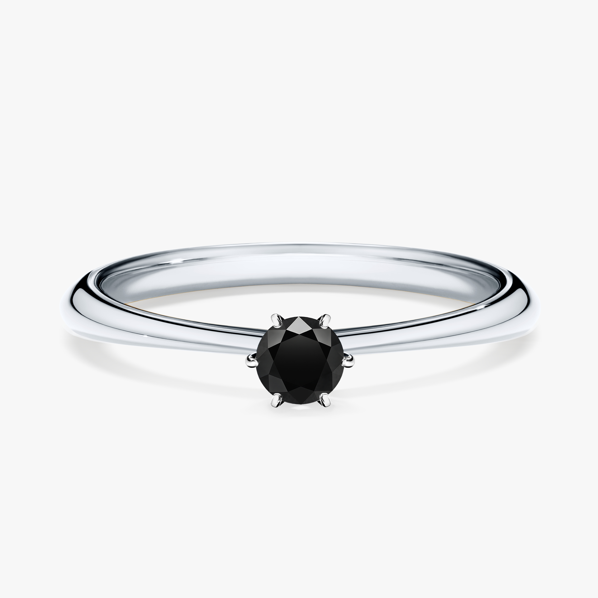 Pierścionek zaręczynowy My Love z białego złota z czarnym diamentem 0,17ct