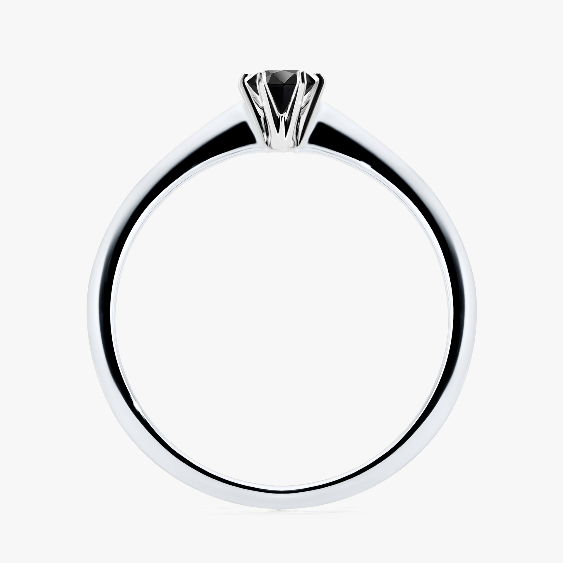 Pierścionek zaręczynowy My Love z białego złota z czarnym diamentem 0,17ct