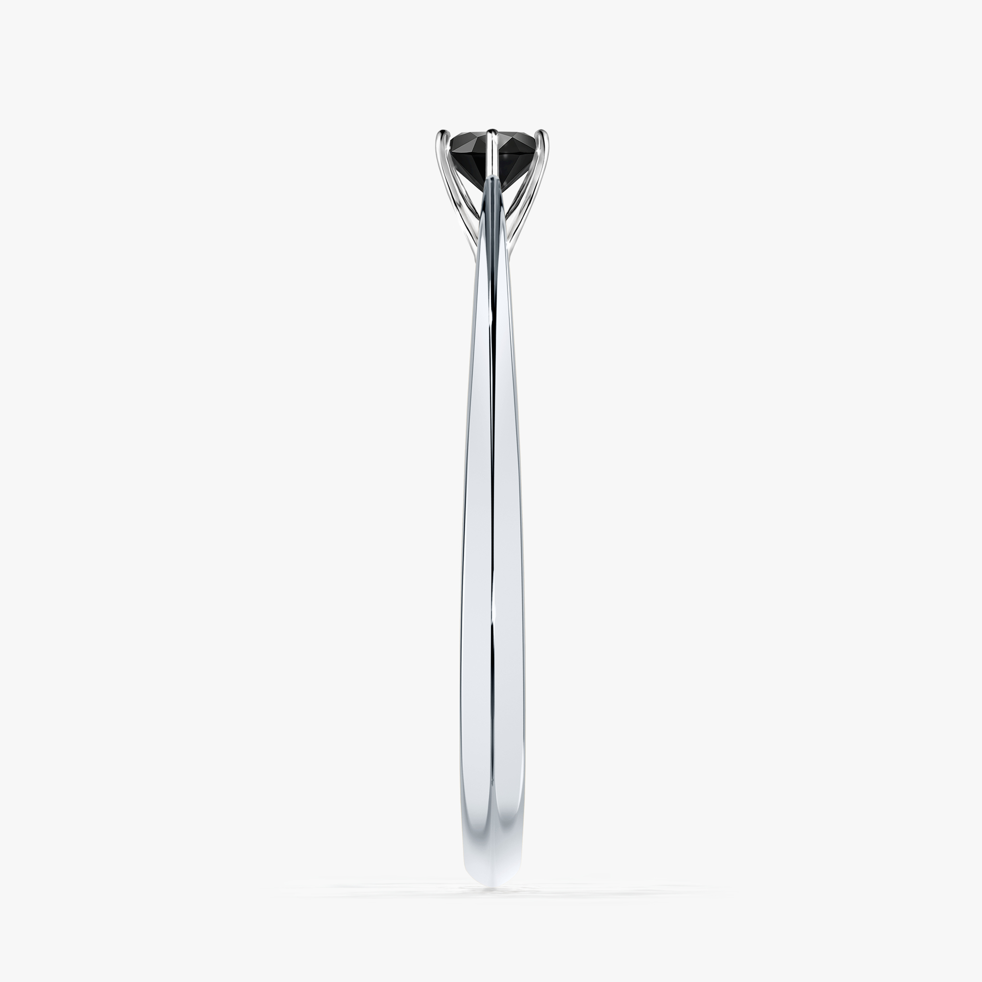 Pierścionek zaręczynowy My Love z białego złota z czarnym diamentem 0,17ct
