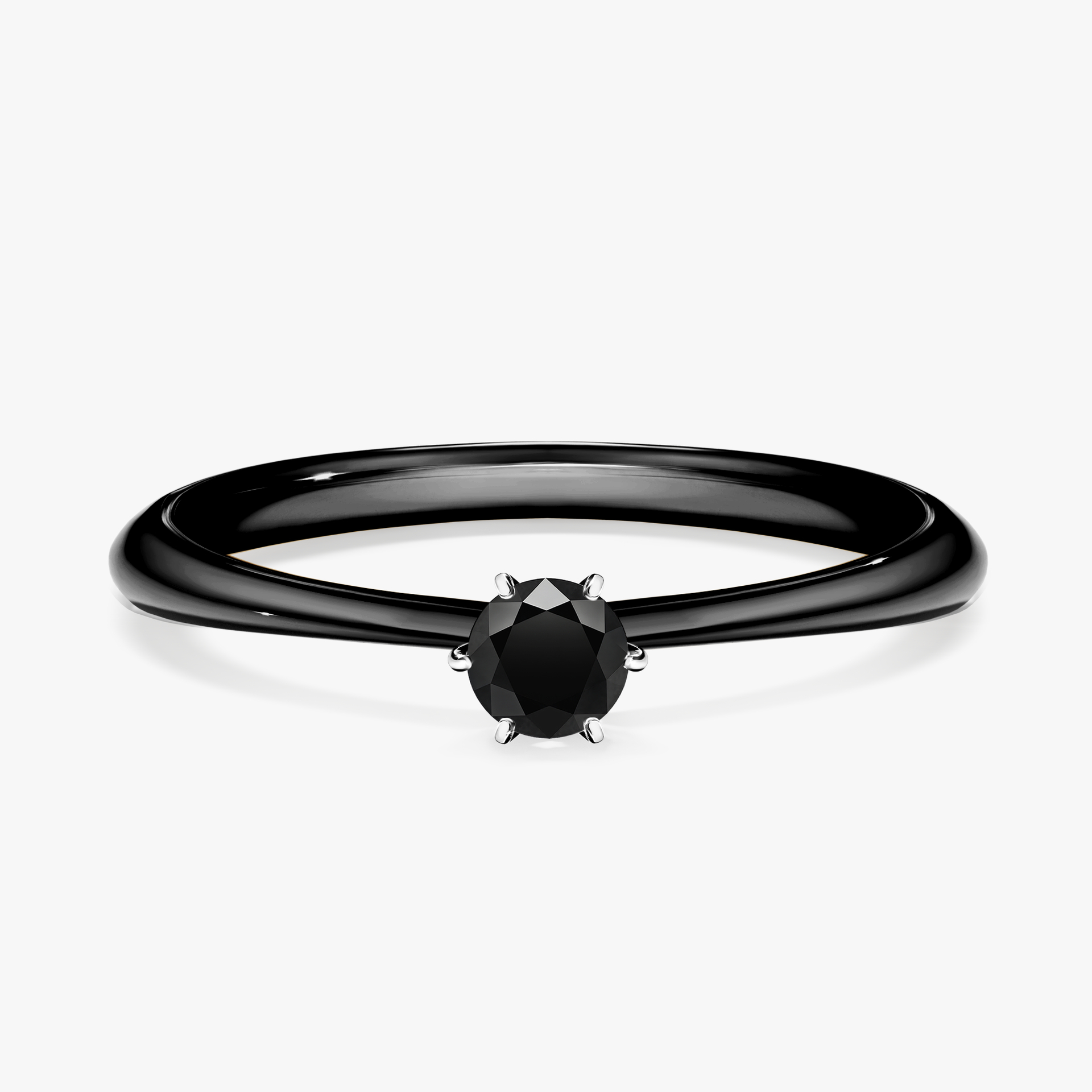 Pierścionek zaręczynowy My Love z czarnego złota z czarnym diamentem 0,17ct