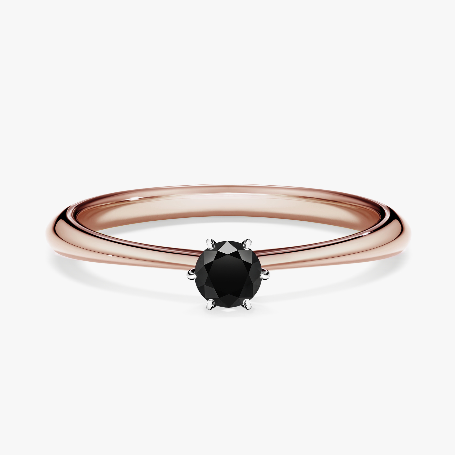 Pierścionek zaręczynowy My Love z różowego złota z czarnym diamentem 0,17ct