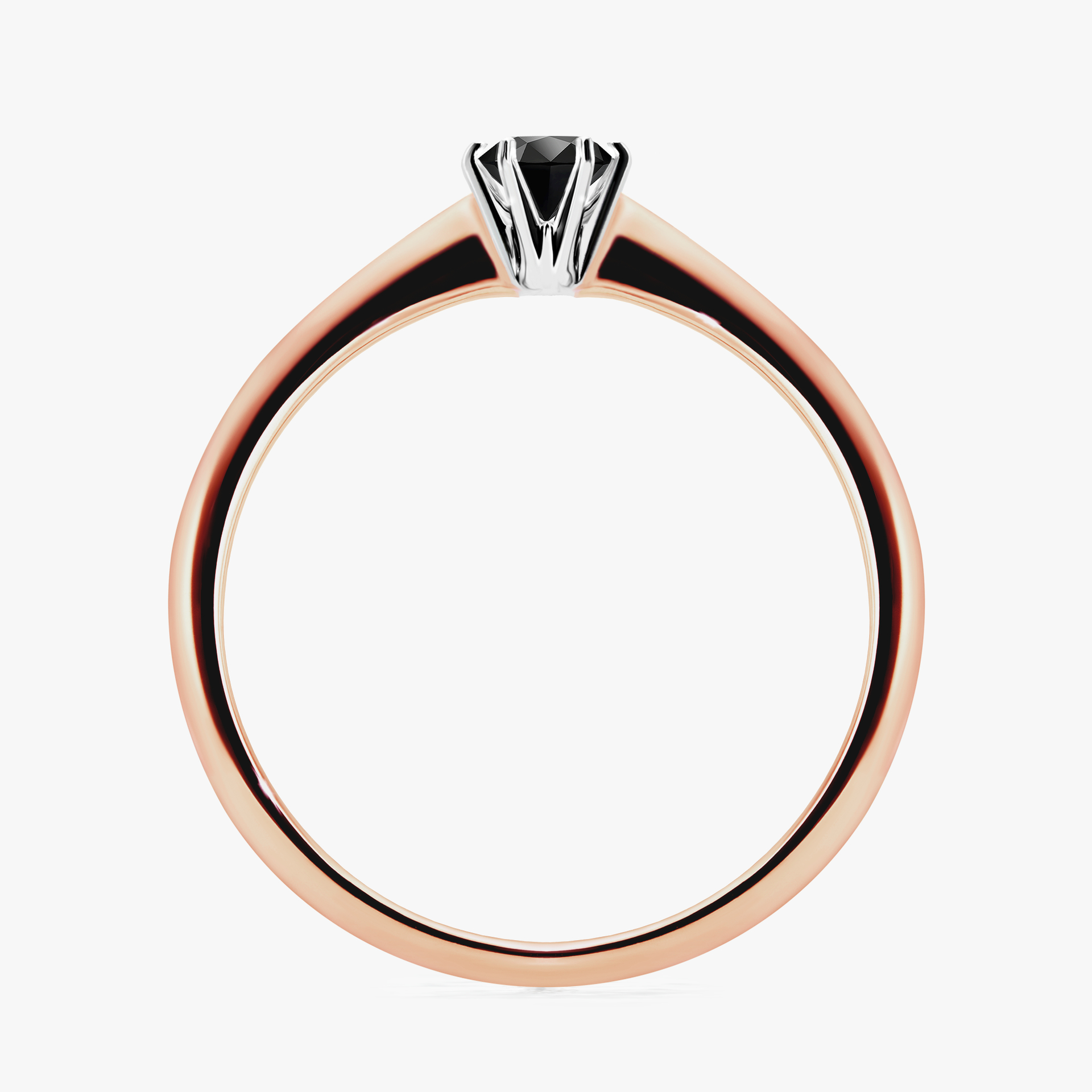 Pierścionek zaręczynowy My Love z różowego złota z czarnym diamentem 0,17ct