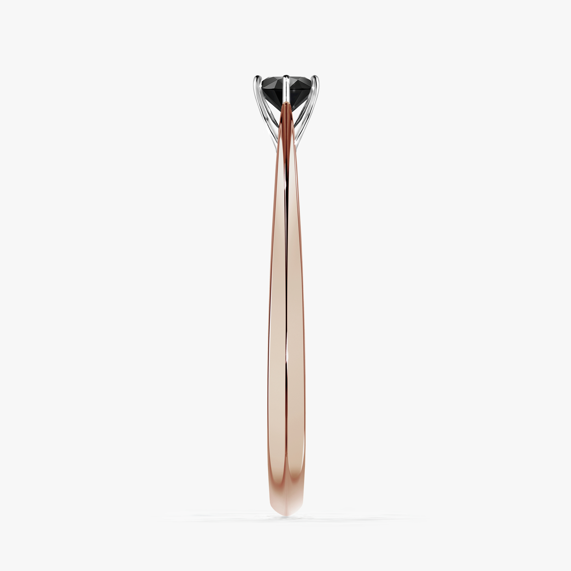 Pierścionek zaręczynowy My Love z różowego złota z czarnym diamentem 0,17ct