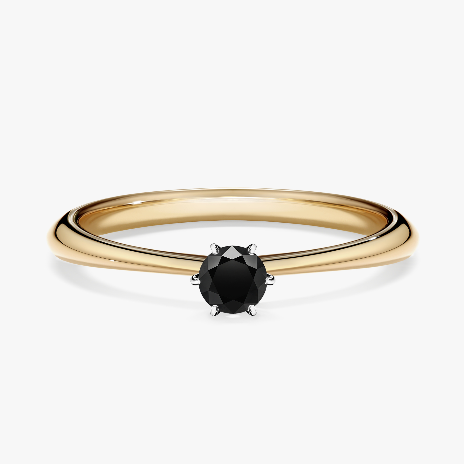 Pierścionek zaręczynowy My Love z żółtego złota z czarnym diamentem 0,17ct