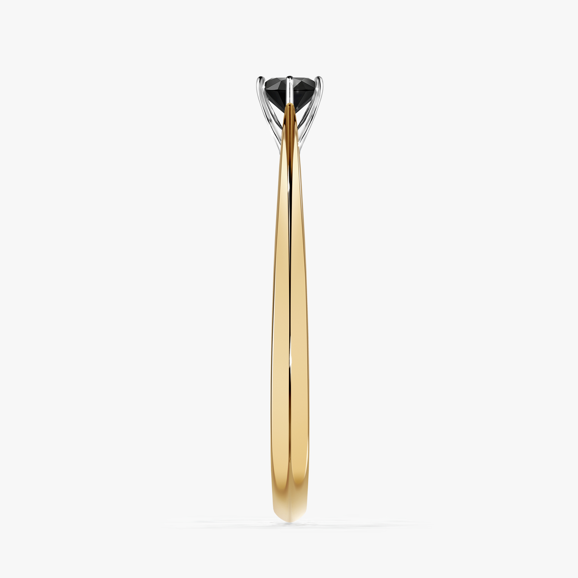Pierścionek zaręczynowy My Love z żółtego złota z czarnym diamentem 0,17ct