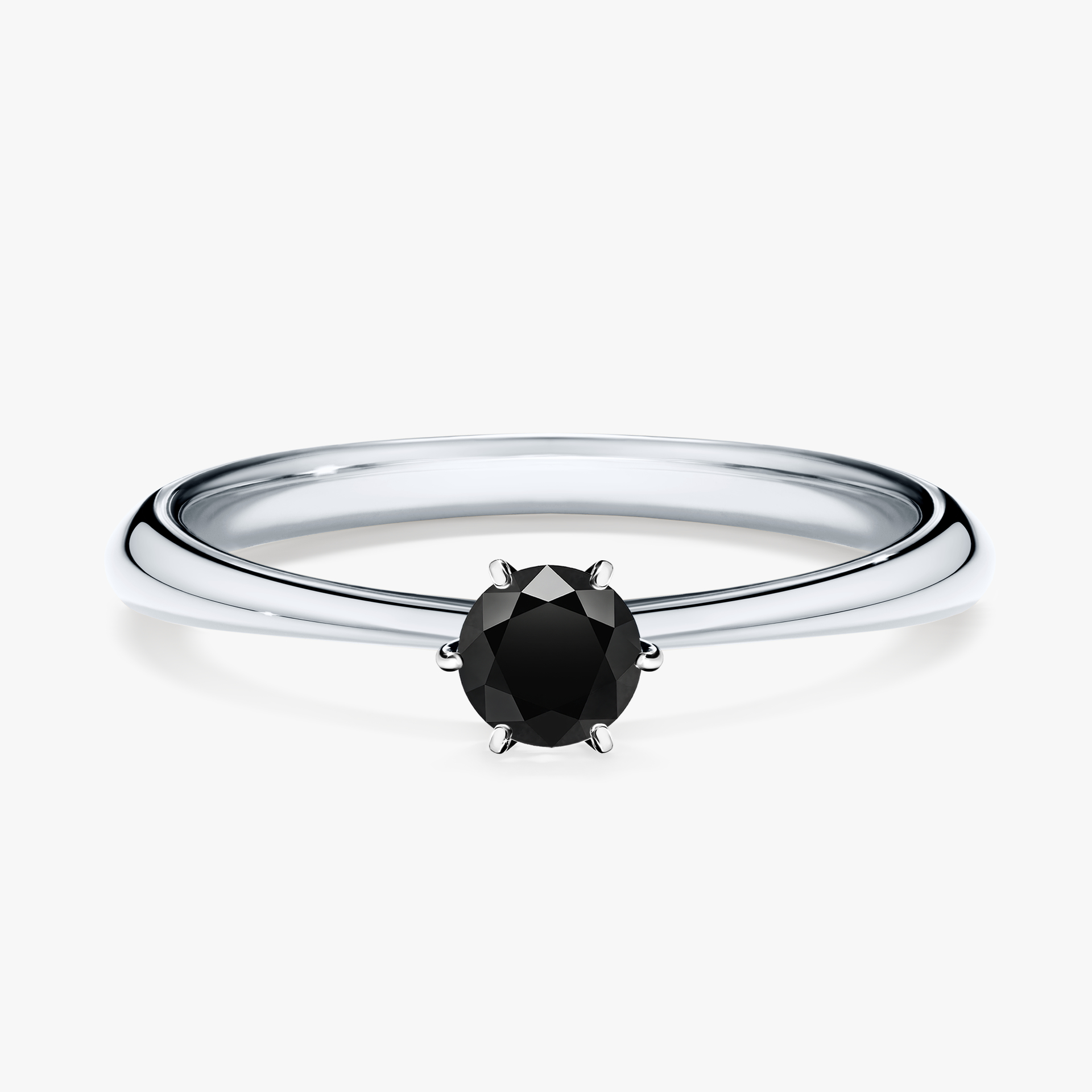 Pierścionek zaręczynowy My Love z białego złota z czarnym diamentem 0,25ct