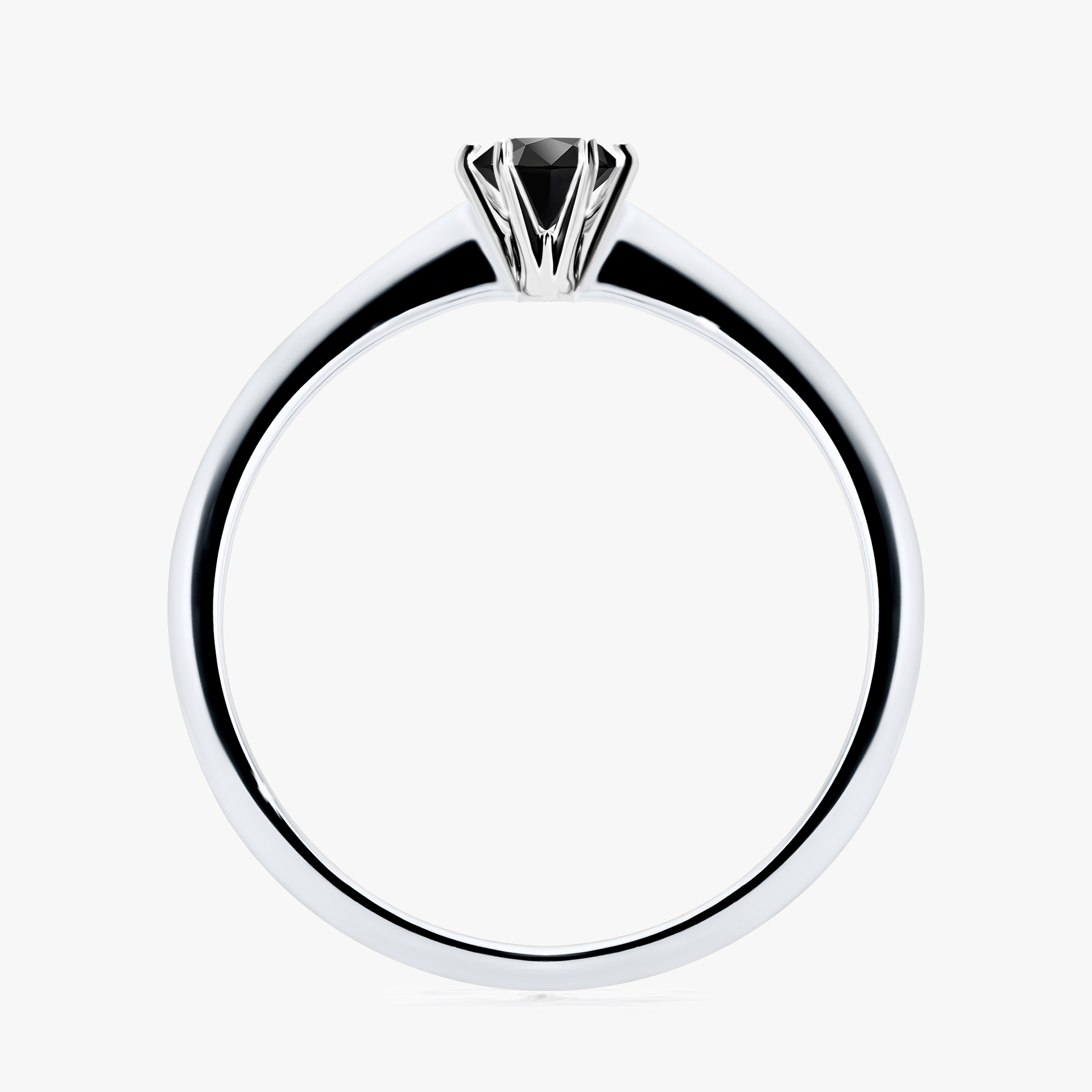 Pierścionek zaręczynowy My Love z białego złota z czarnym diamentem 0,25ct