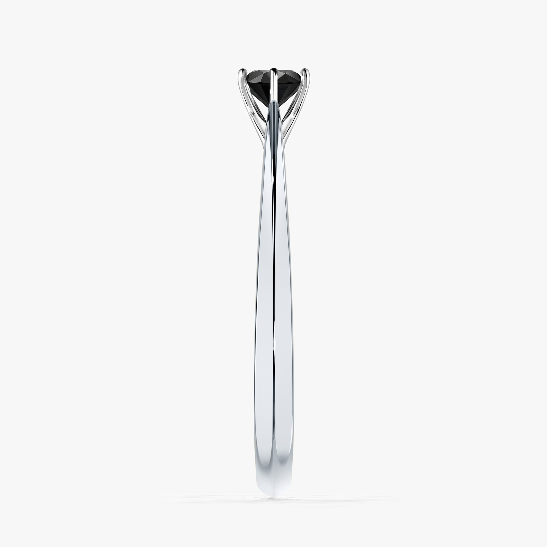 Pierścionek zaręczynowy My Love z białego złota z czarnym diamentem 0,25ct