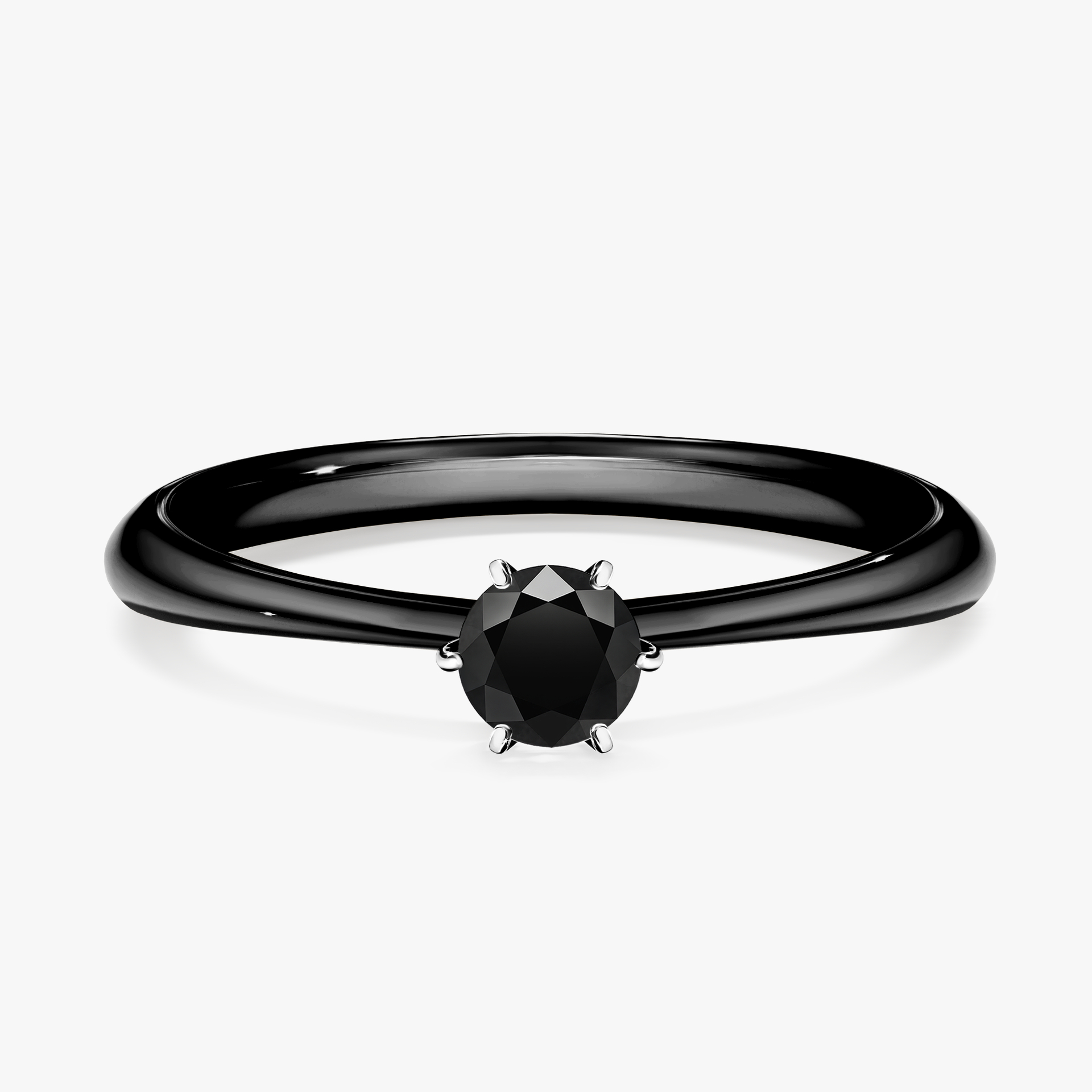 Pierścionek zaręczynowy My Love z czarnego złota z czarnym diamentem 0,25ct