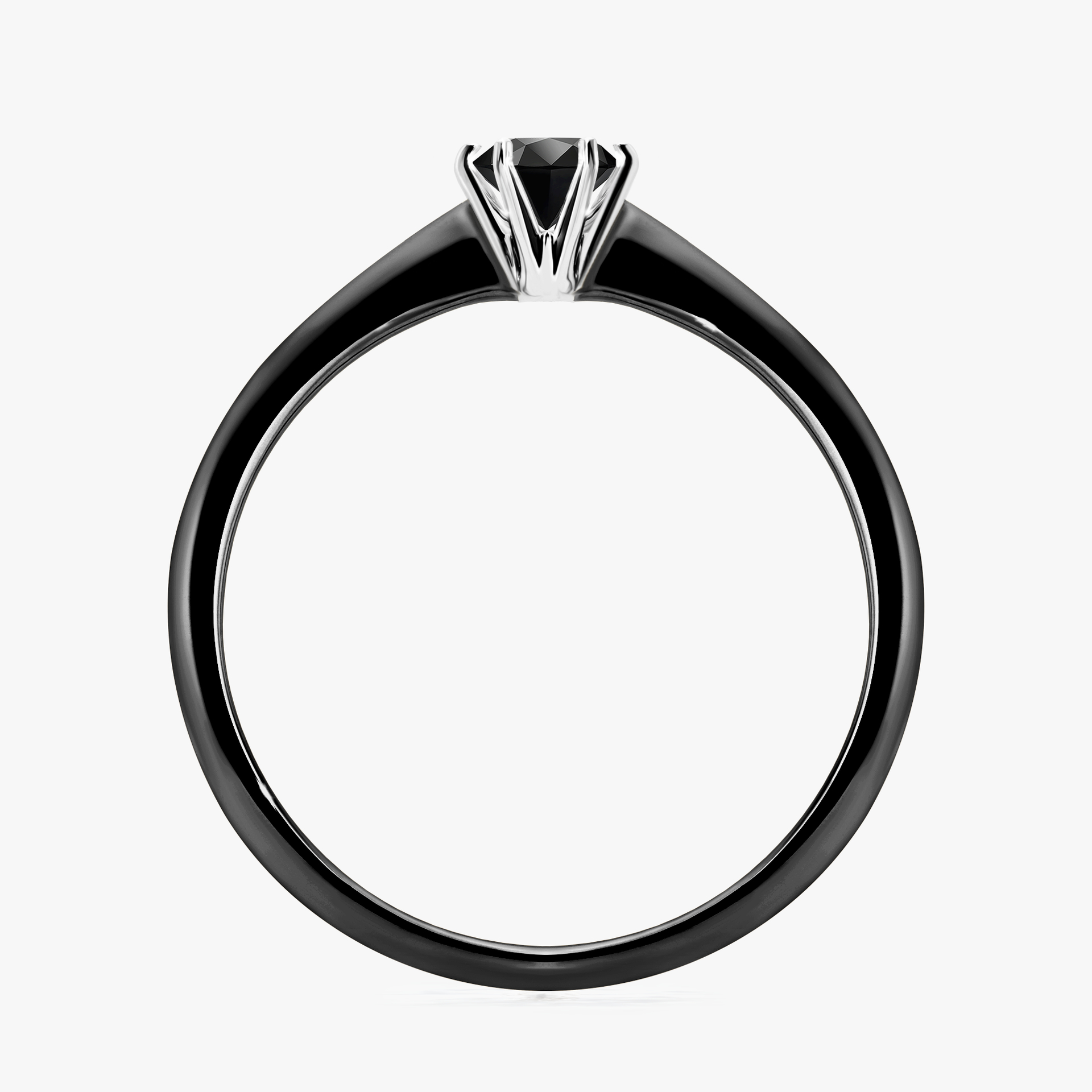 Pierścionek zaręczynowy My Love z czarnego złota z czarnym diamentem 0,25ct