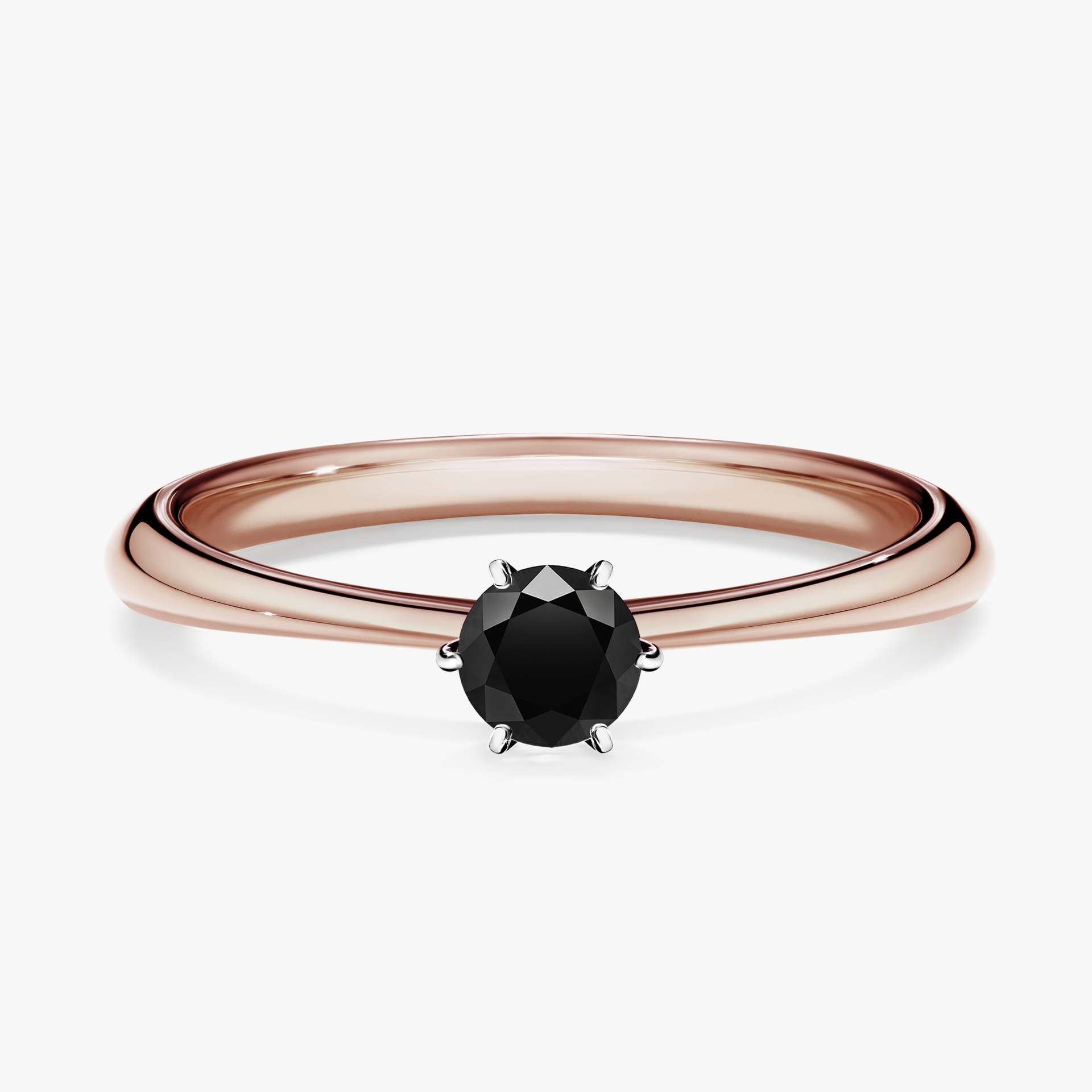Pierścionek zaręczynowy My Love z różowego złota z czarnym diamentem 0,25ct