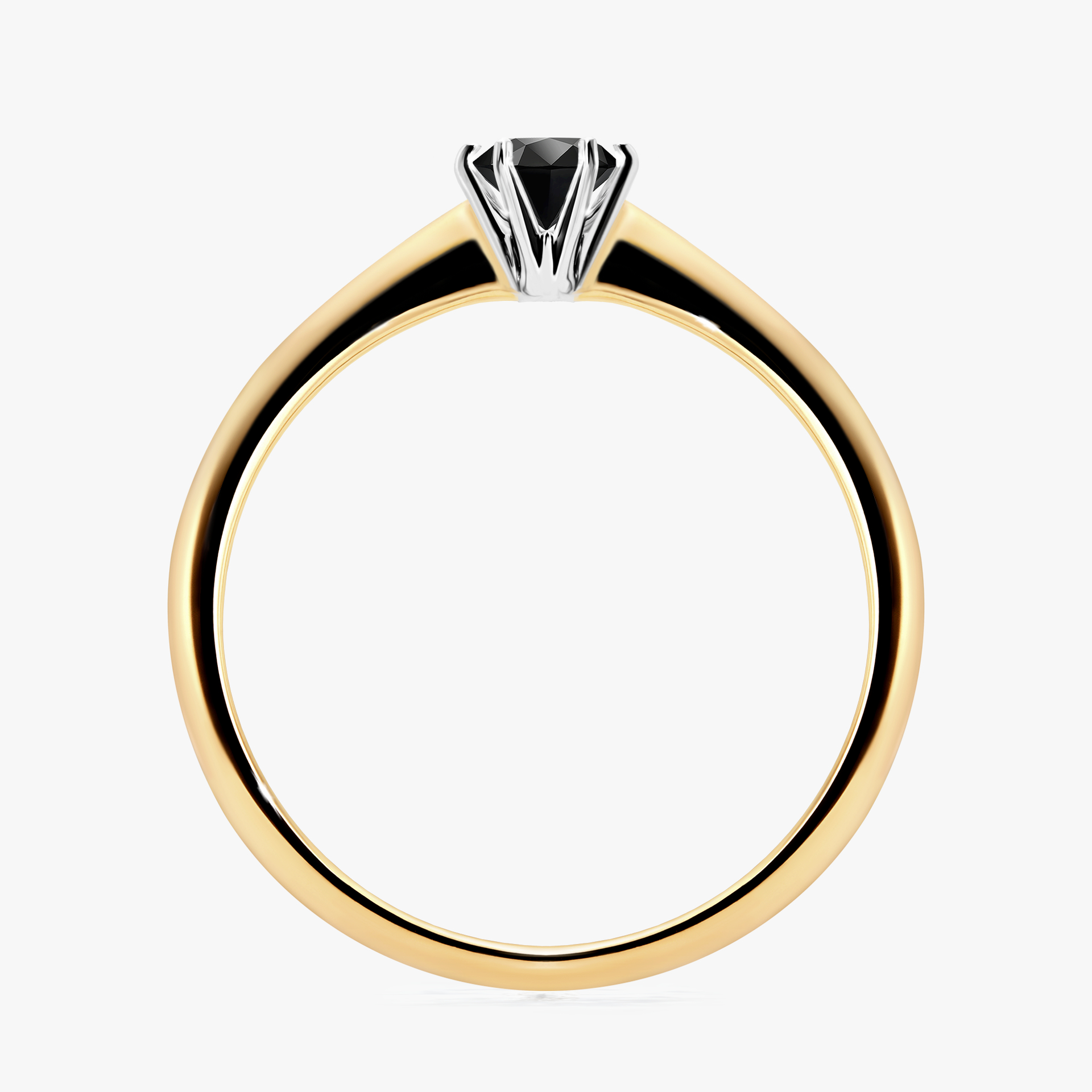 Pierścionek zaręczynowy My Love z żółtego złota z czarnym diamentem 0,25ct