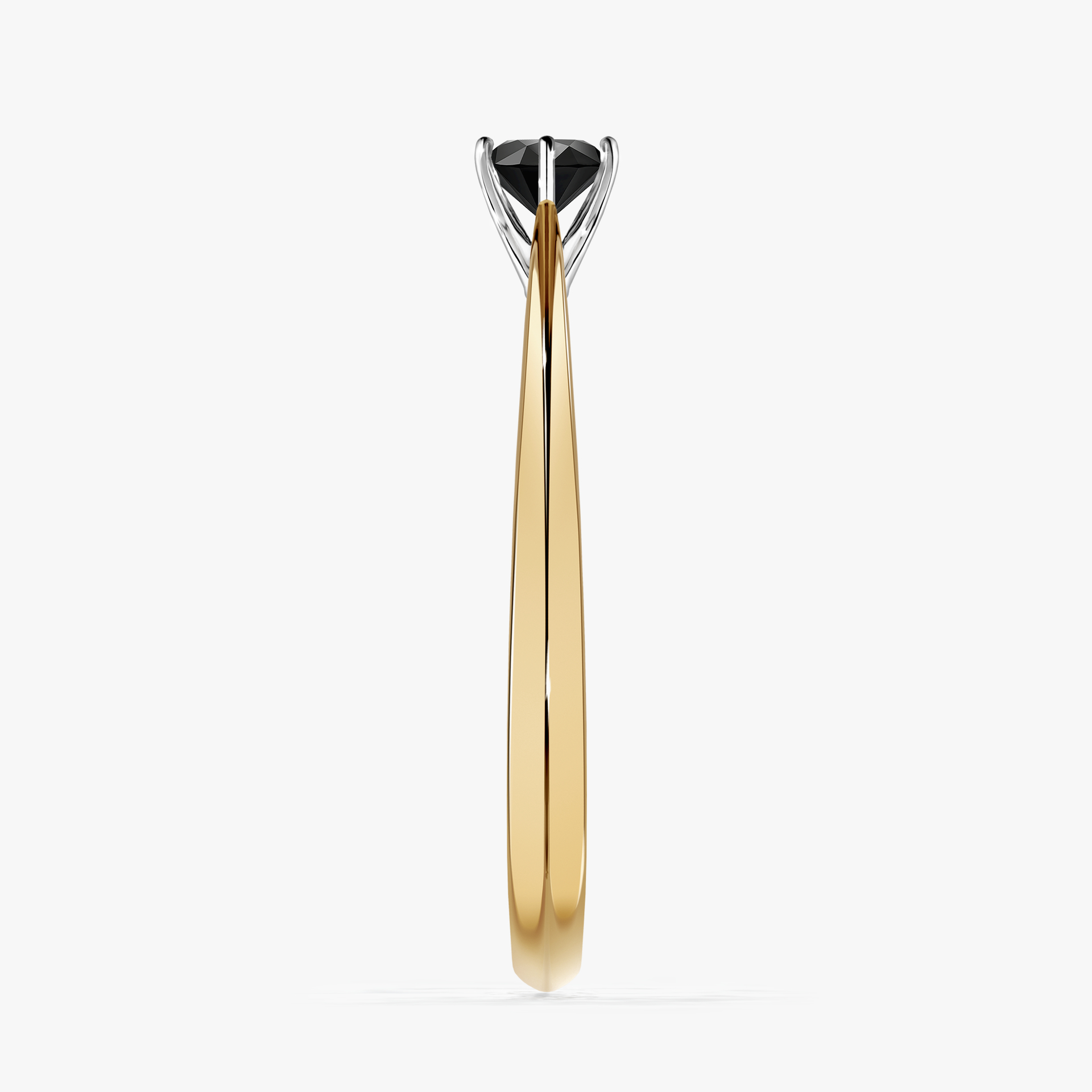 Pierścionek zaręczynowy My Love z żółtego złota z czarnym diamentem 0,25ct