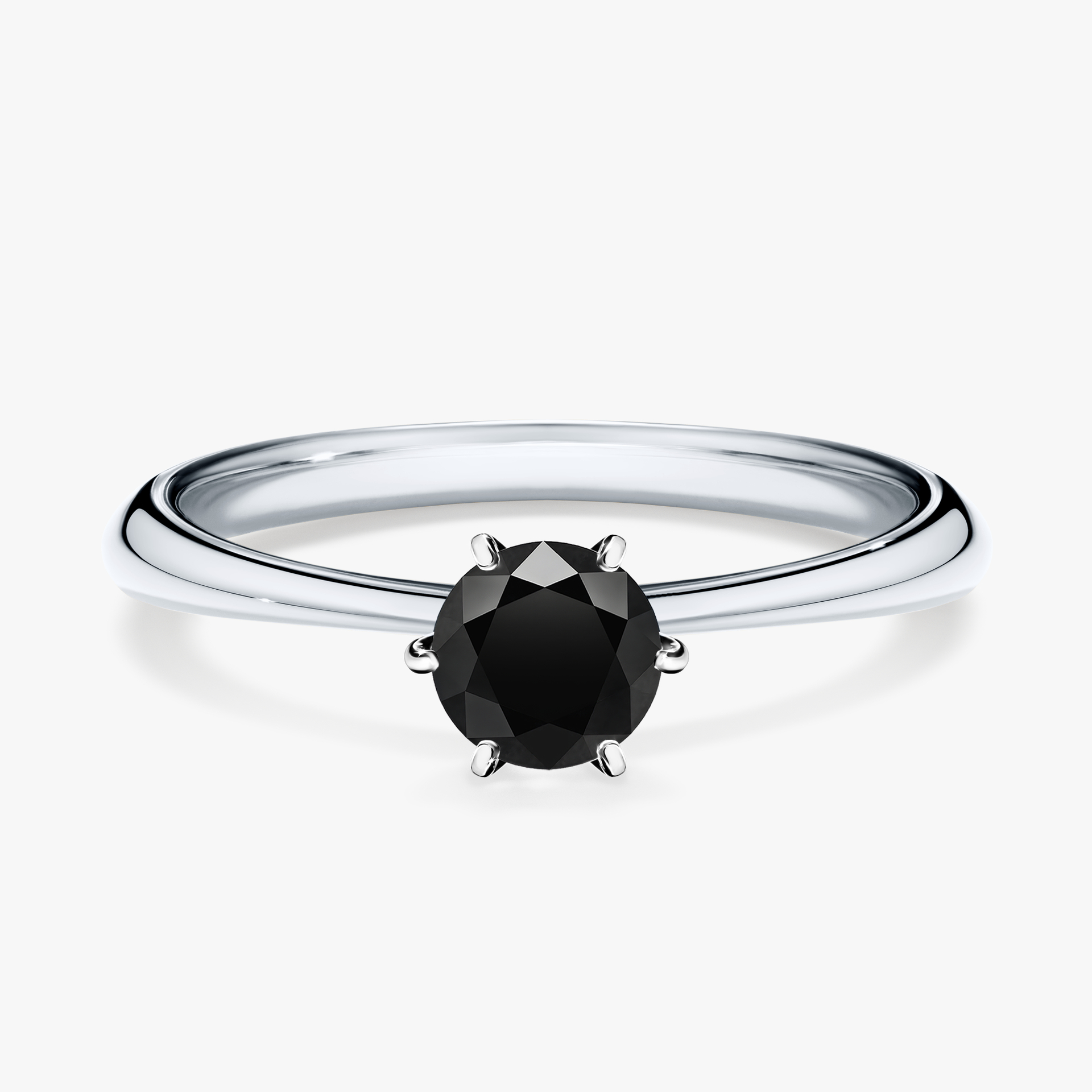 Pierścionek zaręczynowy My Love z białego złota z czarnym diamentem 0,50ct