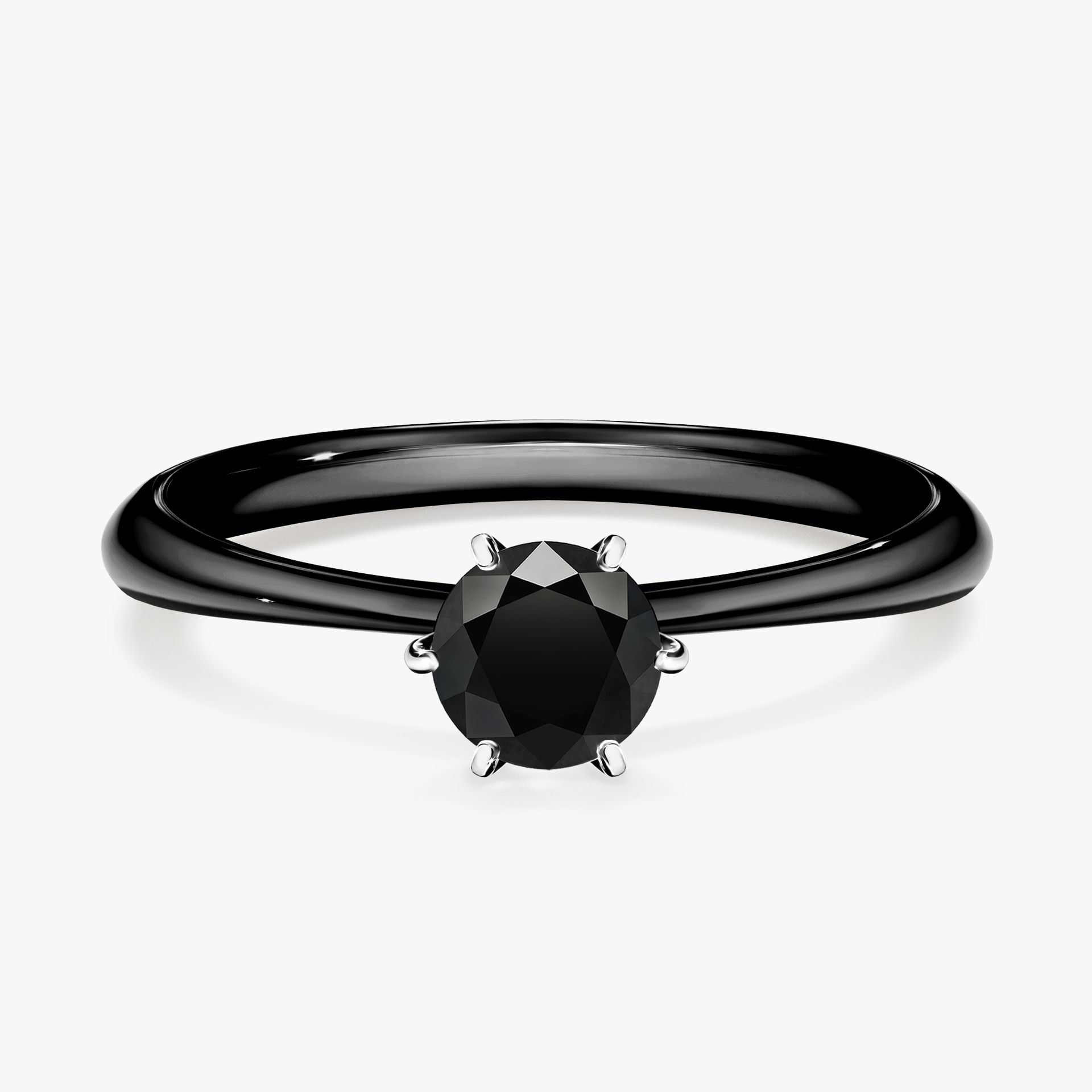 Pierścionek zaręczynowy My Love z czarnego złota z czarnym diamentem 0,50ct