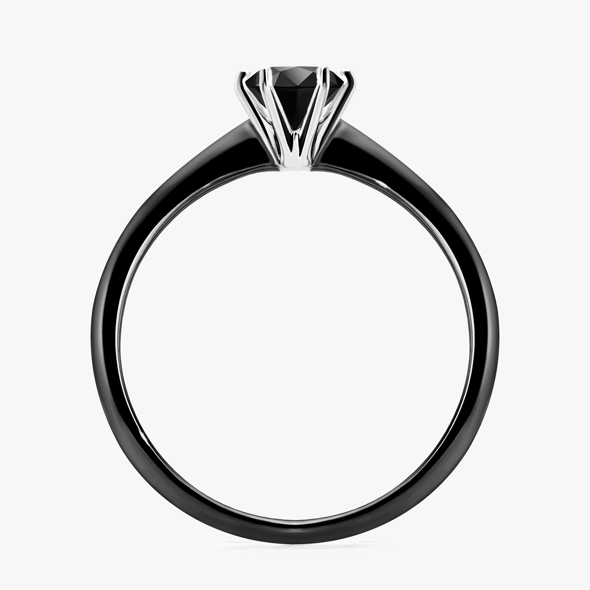 Pierścionek zaręczynowy My Love z czarnego złota z czarnym diamentem 0,50ct